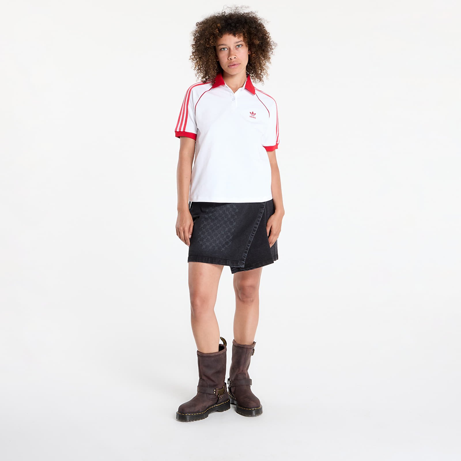 Women's Shirts adidas SST Adicolor Short Sleeve Polo White/ Better Scarlet