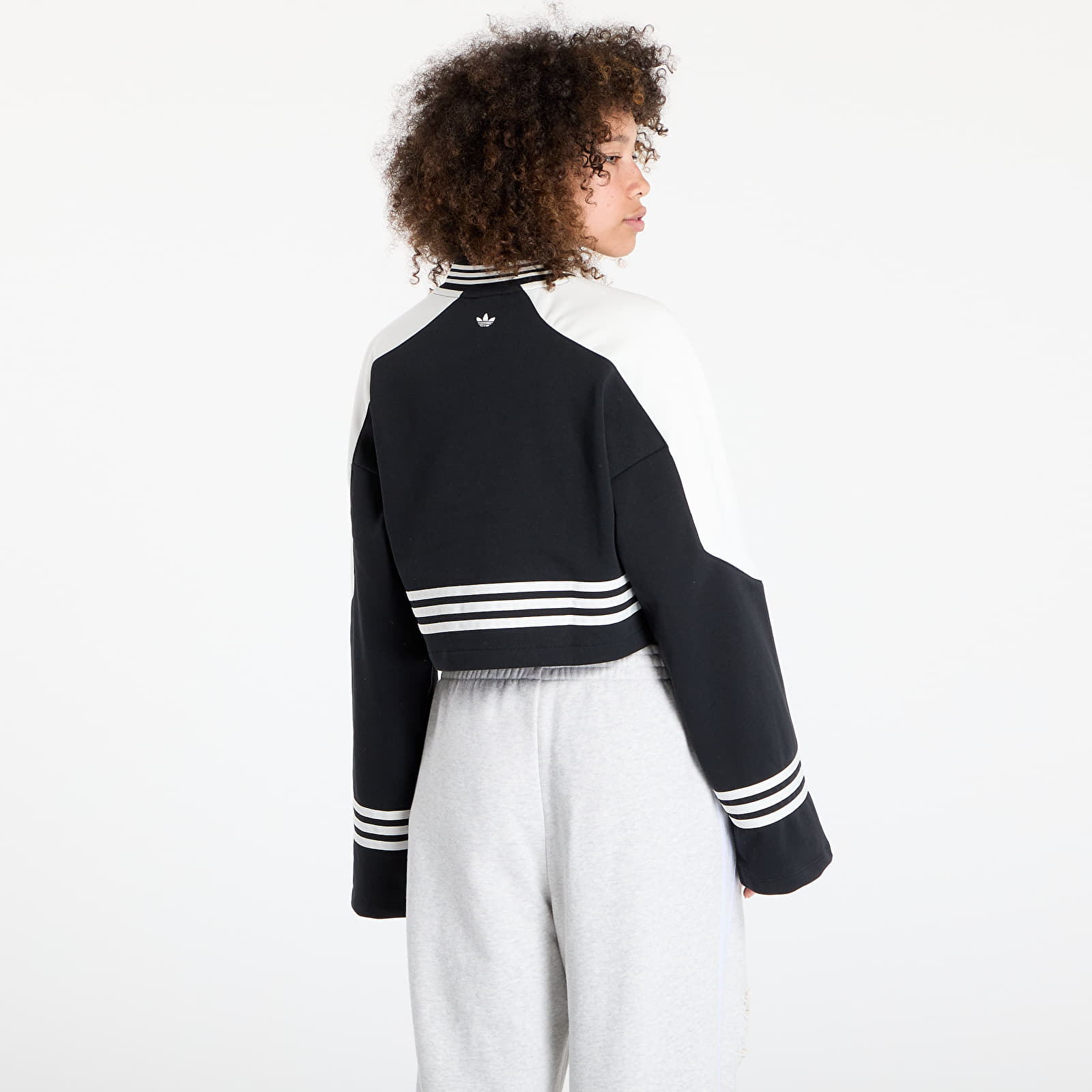 Women's Sweatshirts adidas Blocking Crewneck Sweatshirt Black/ Off White
