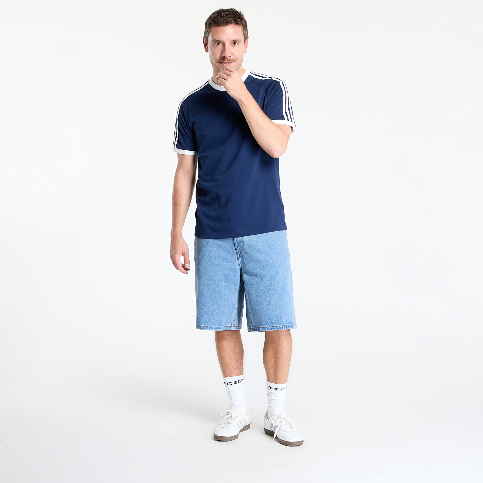 T-shirts adidas Originals 3-Stripes Short Sleeve Tee Night Indigo