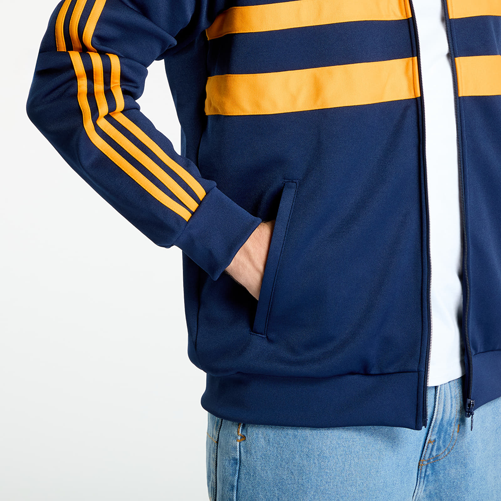 Felpe con cappuccio uomo adidas The First Track Top Night Indigo/ Crew Orange
