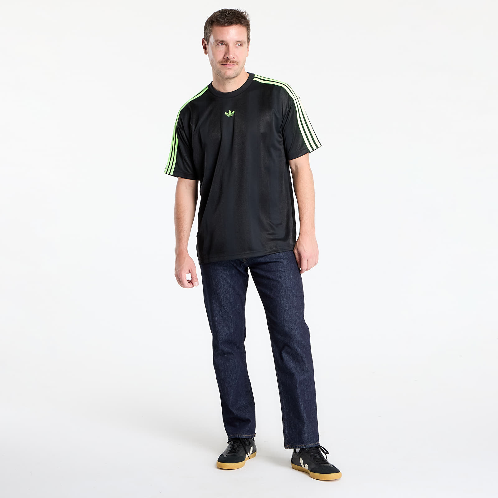 Meeste T-särgid adidas Adicolor Jacquard Jersey Black / Signal Green