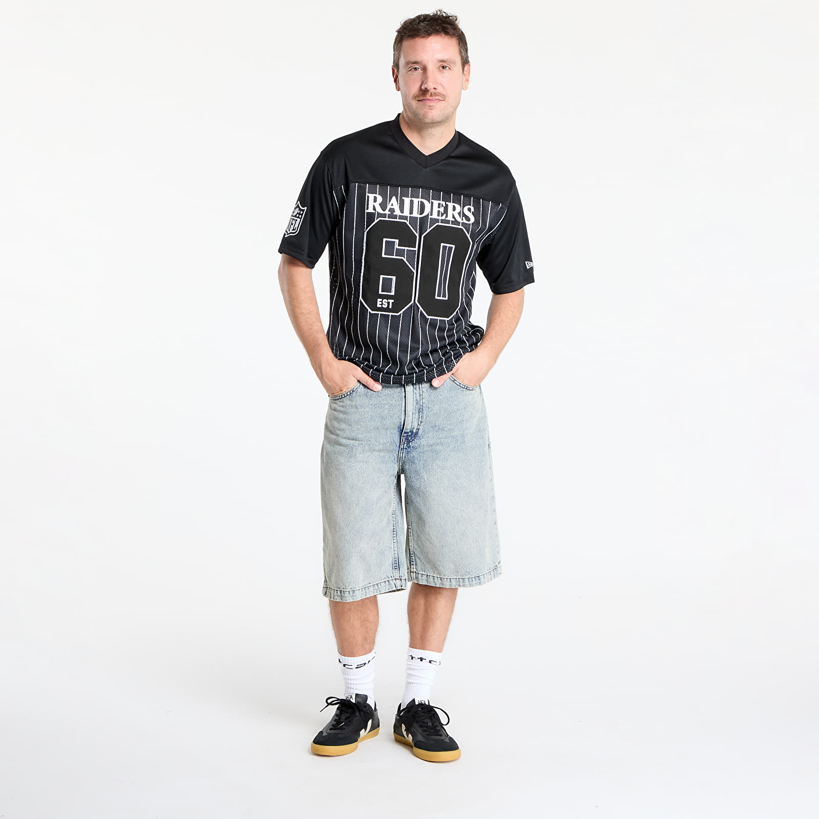 Jerseys New Era Las Vegas Raiders NFL Pinstripe Jersey UNISEX Black