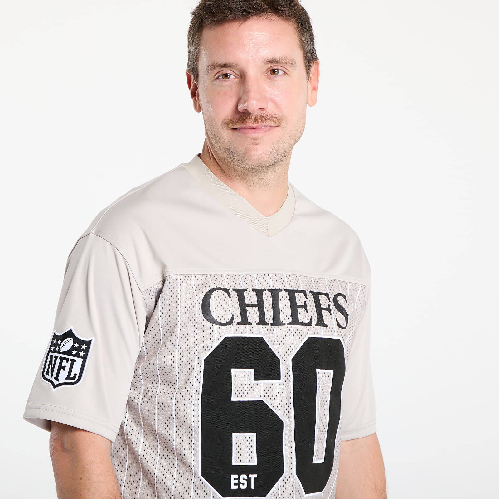 Trikood New Era Kansas City Chiefs NFL Pinstripe Jersey UNISEX Stone