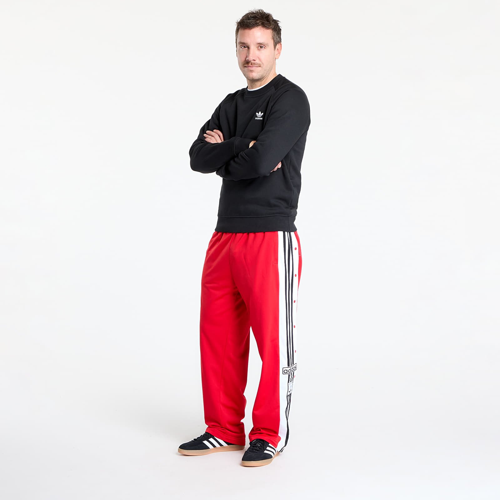 Herren-Sweatshirts adidas Trefoil Essentials Crew Sweatshirt Black