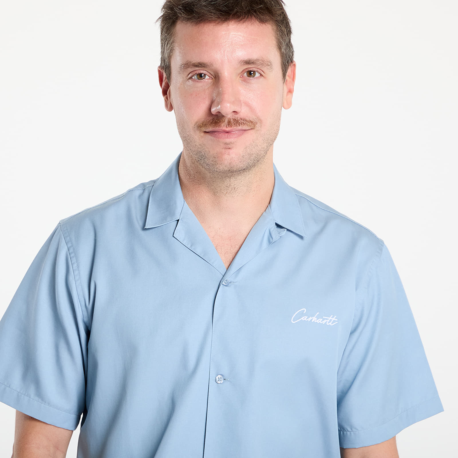 Muške košulje Carhartt WIP S/S Delray Shirt UNISEX Frosted Blue/ White