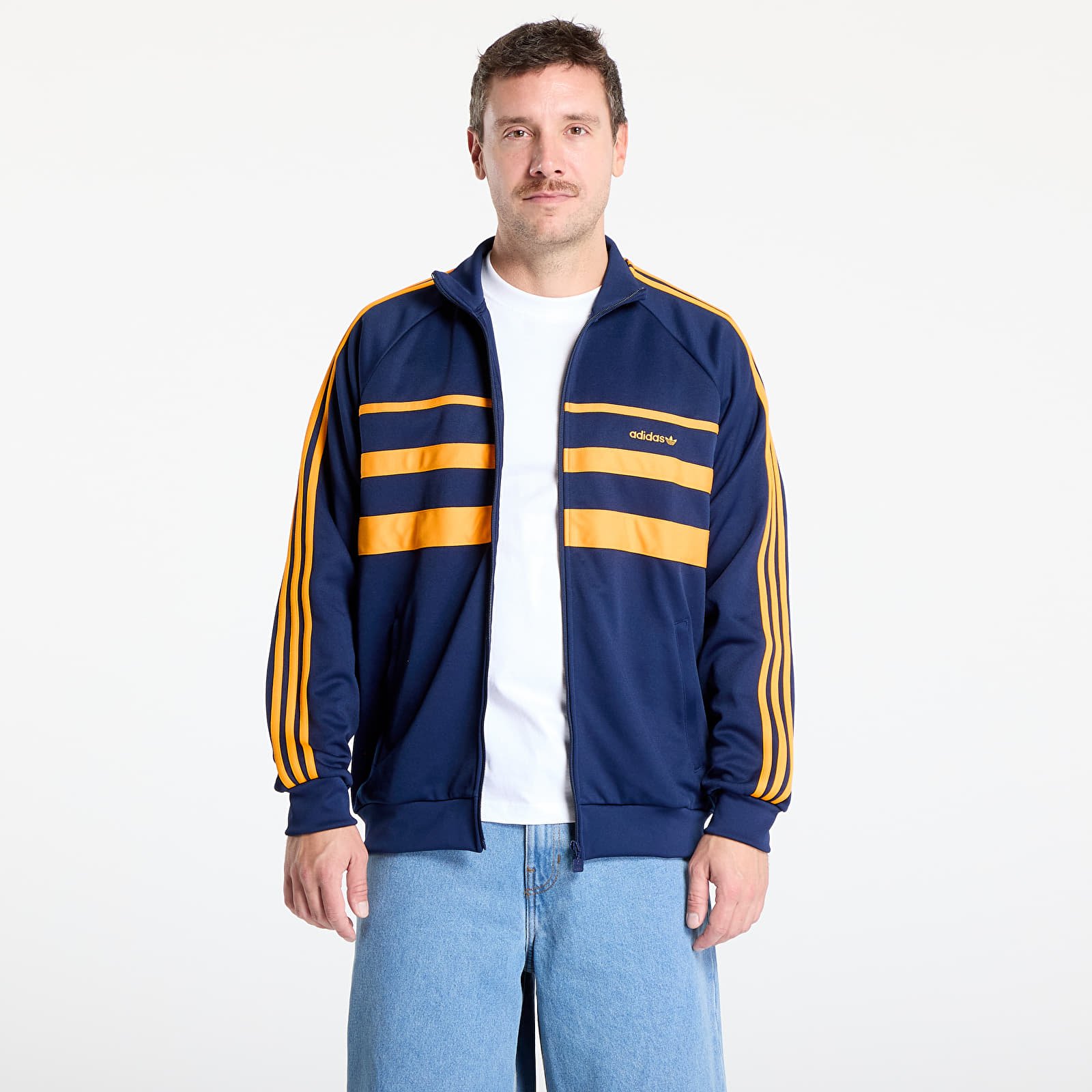 Felpe con cappuccio uomo adidas The First Track Top Night Indigo/ Crew Orange