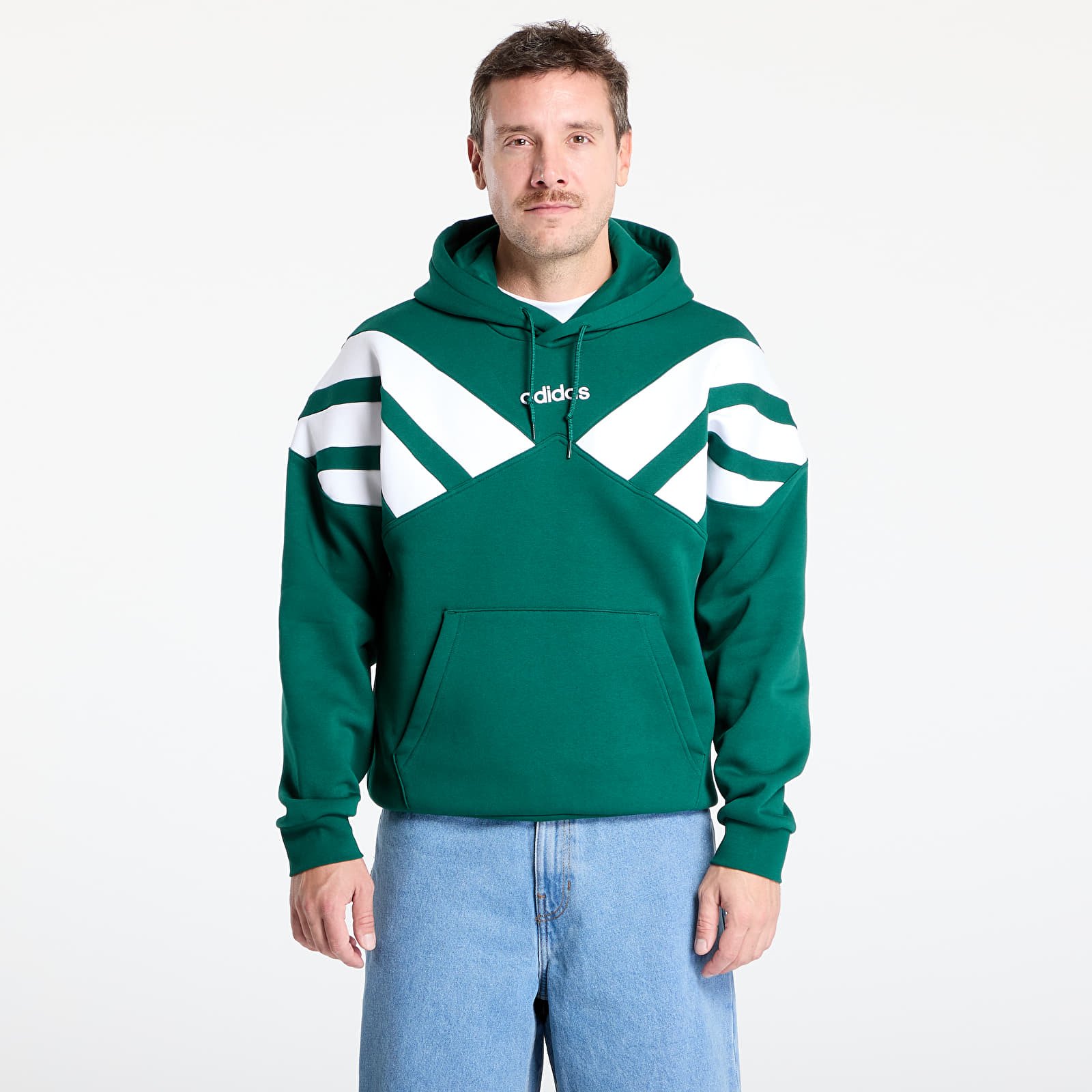 Sweatshirts til mænd adidas Archive Cut Line Sweatshirt Collegiate Green/ White/ Semi Lucid Fuchsia