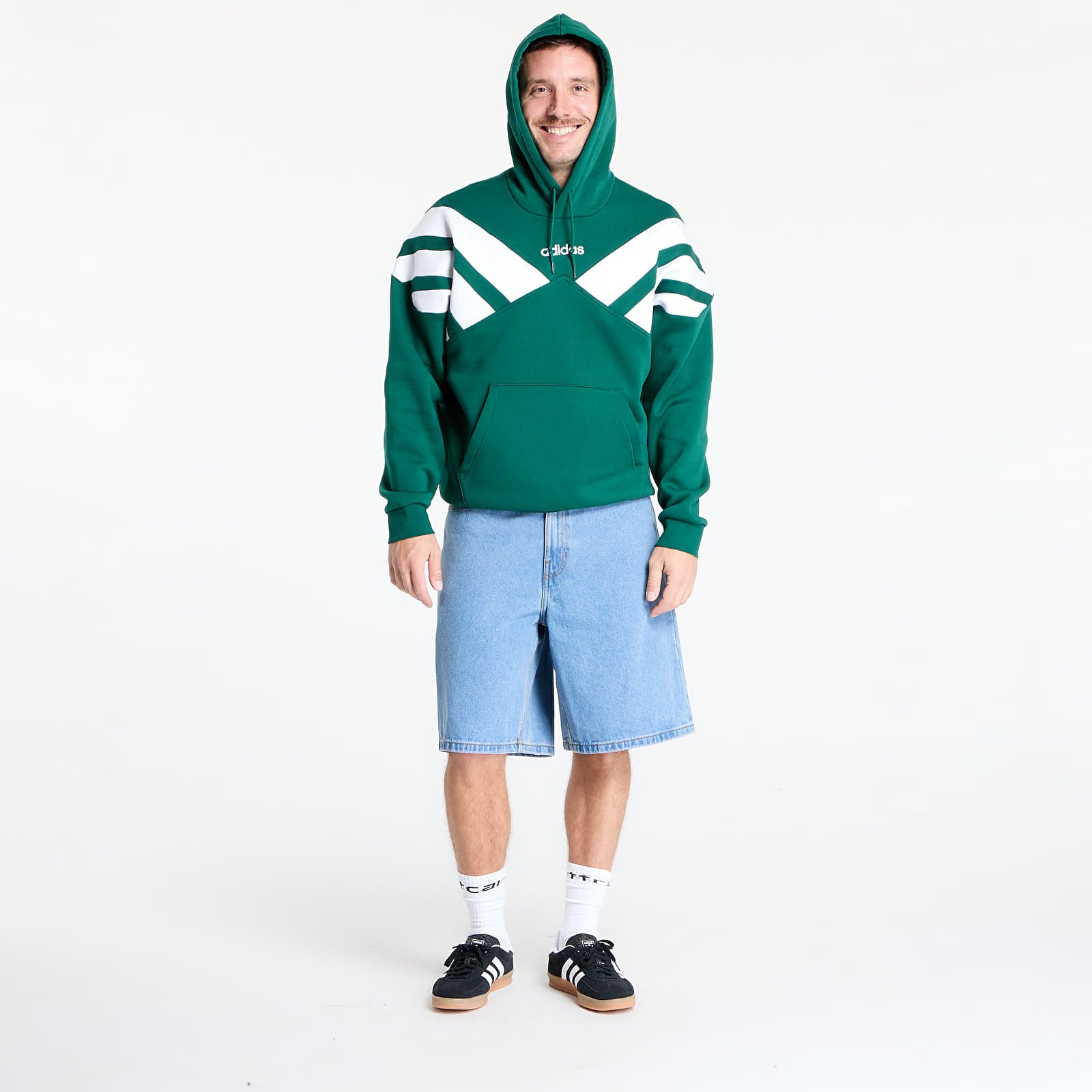 Sweatshirts til mænd adidas Archive Cut Line Sweatshirt Collegiate Green/ White/ Semi Lucid Fuchsia