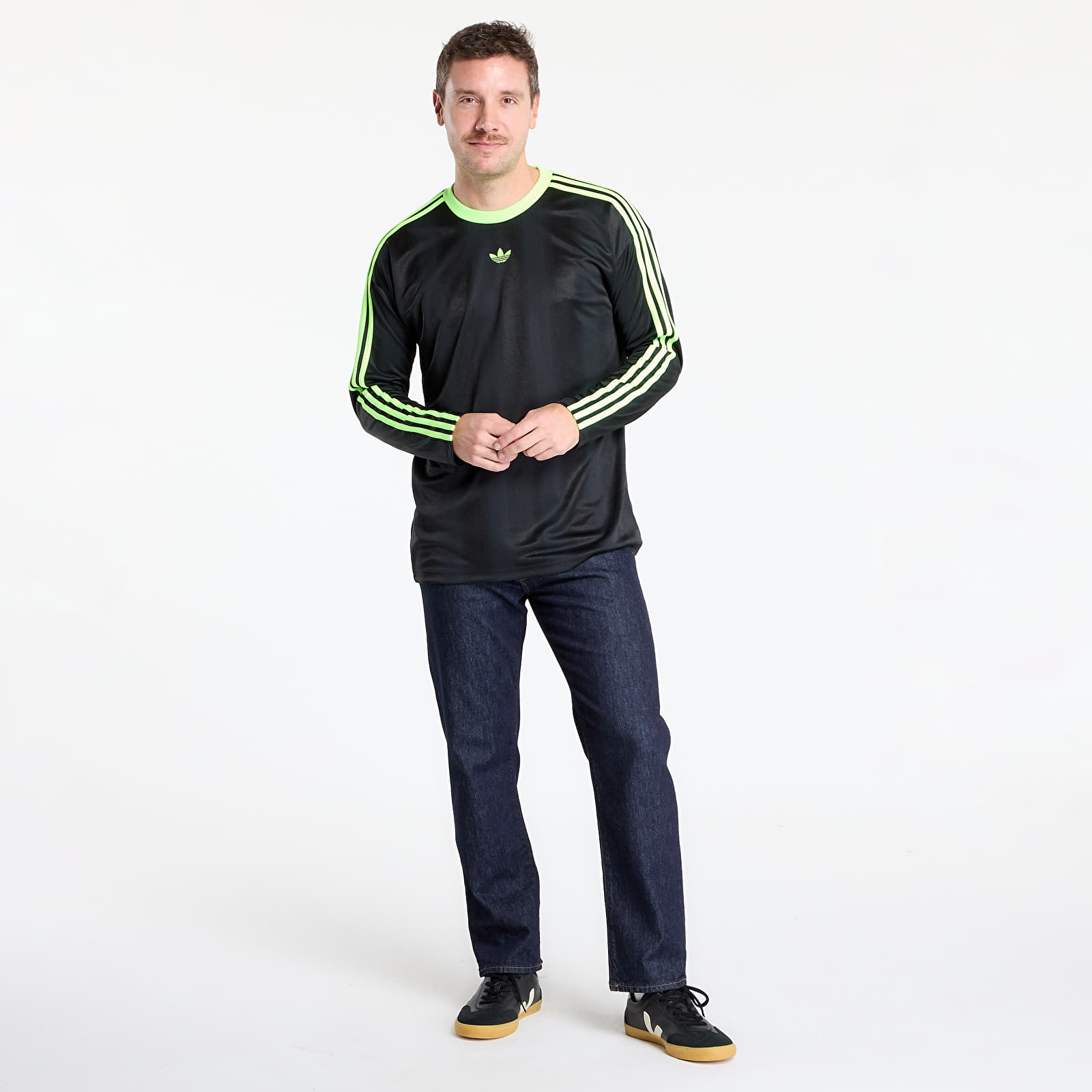 Camisetas hombre adidas Jacquard Longsleeve Jersey Black/ Siggnr