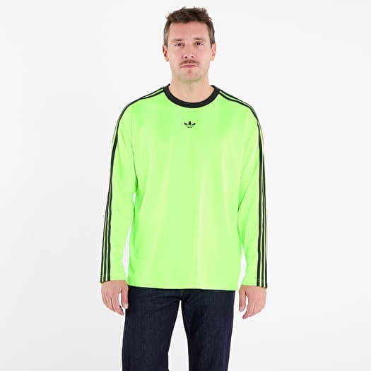 Jersey adidas Jacquard Jersey Long Sleeve Tee Neon Green/ Black