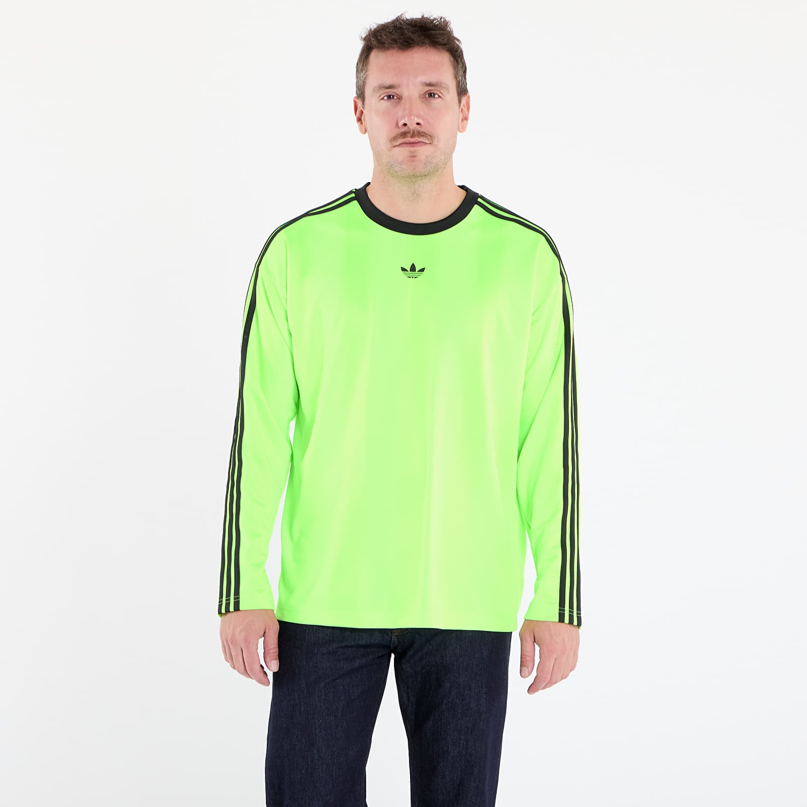 Trikood adidas Jacquard Jersey Long Sleeve Tee Neon Green/ Black