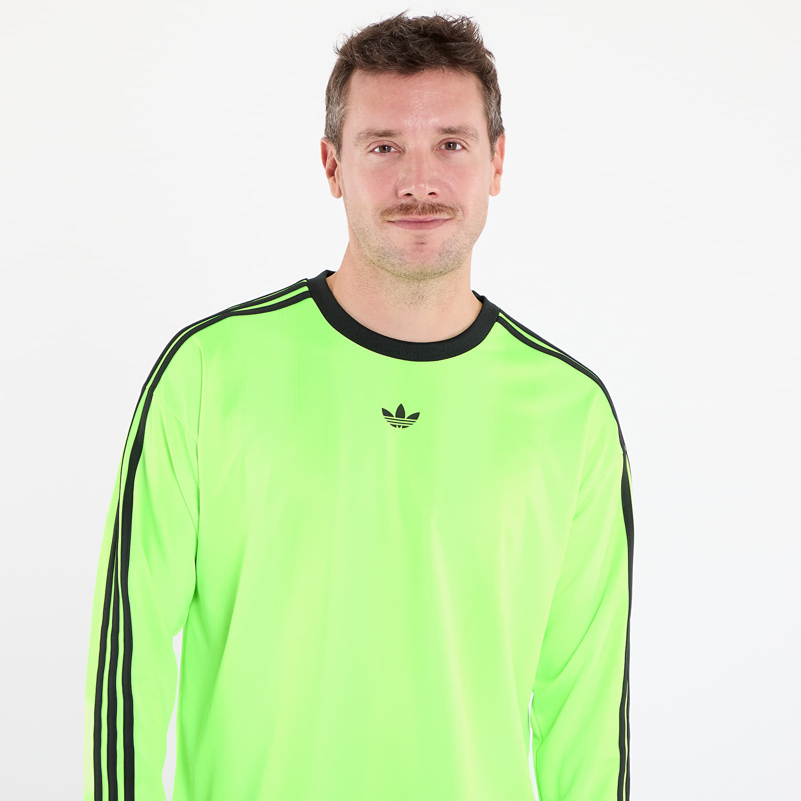 Trikood adidas Jacquard Jersey Long Sleeve Tee Neon Green/ Black