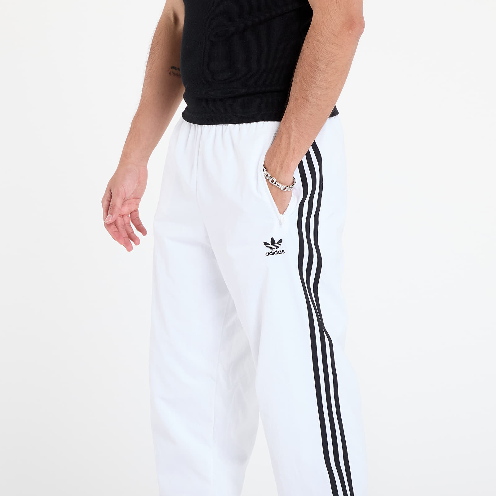 Meeste püksid adidas Adicolor Woven Firebird Track Tracksuit Bottoms White/ Black