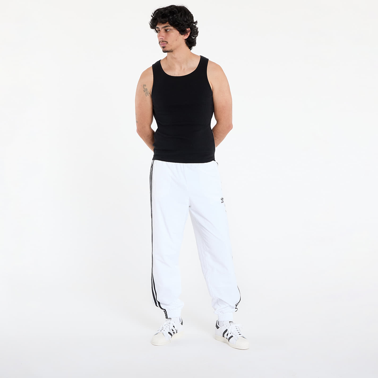 Meeste püksid adidas Adicolor Woven Firebird Track Tracksuit Bottoms White/ Black
