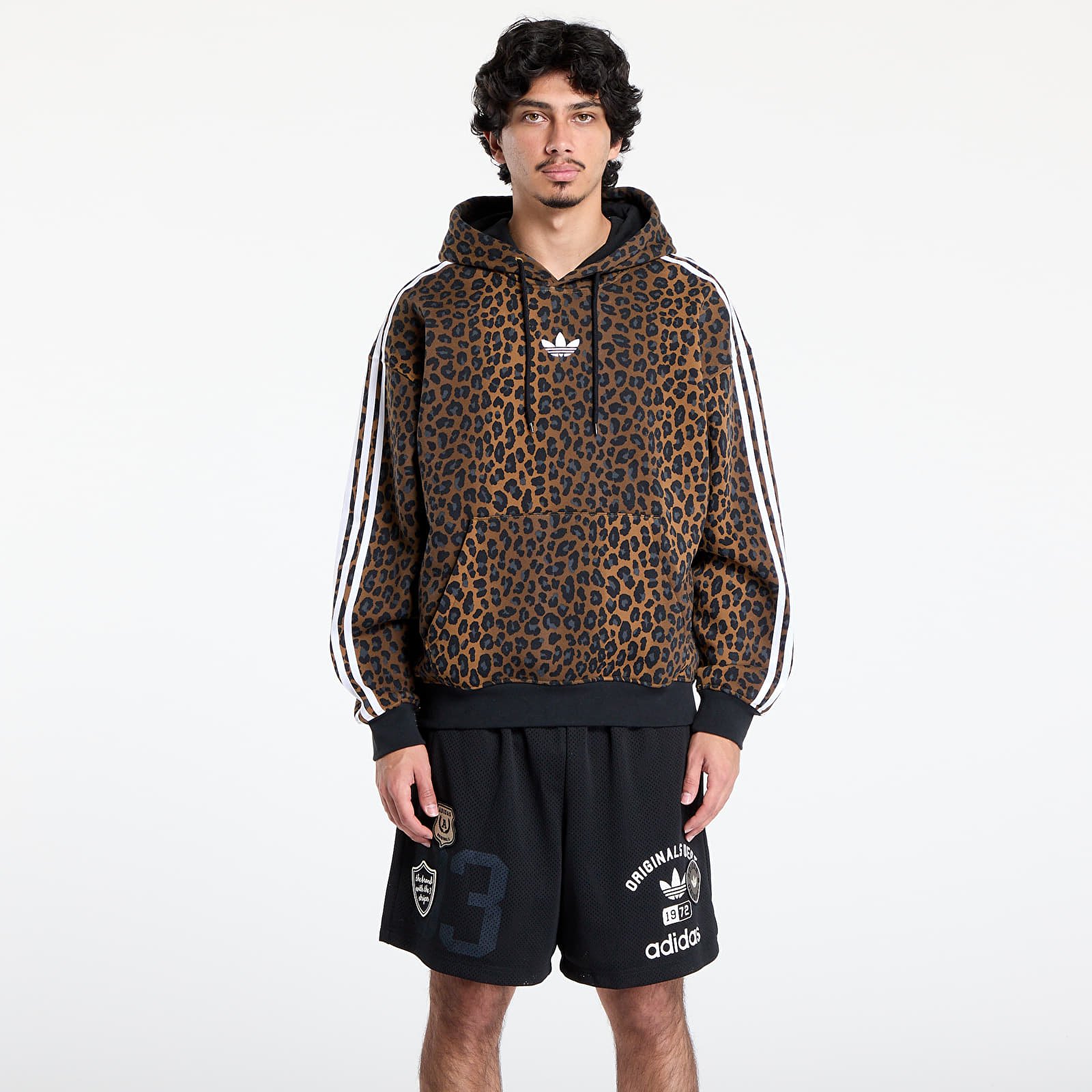 Sweatshirts för män adidas Graphic Lo Hoddie Brown Strata