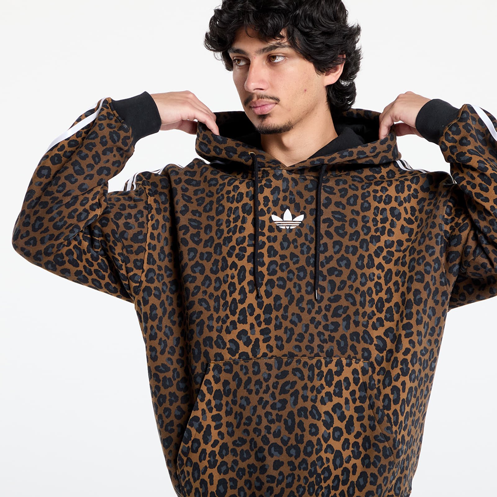 Sweatshirts för män adidas Graphic Lo Hoddie Brown Strata