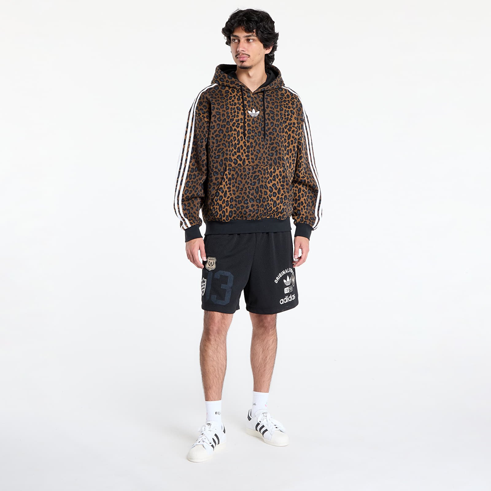 Sweatshirts för män adidas Graphic Lo Hoddie Brown Strata