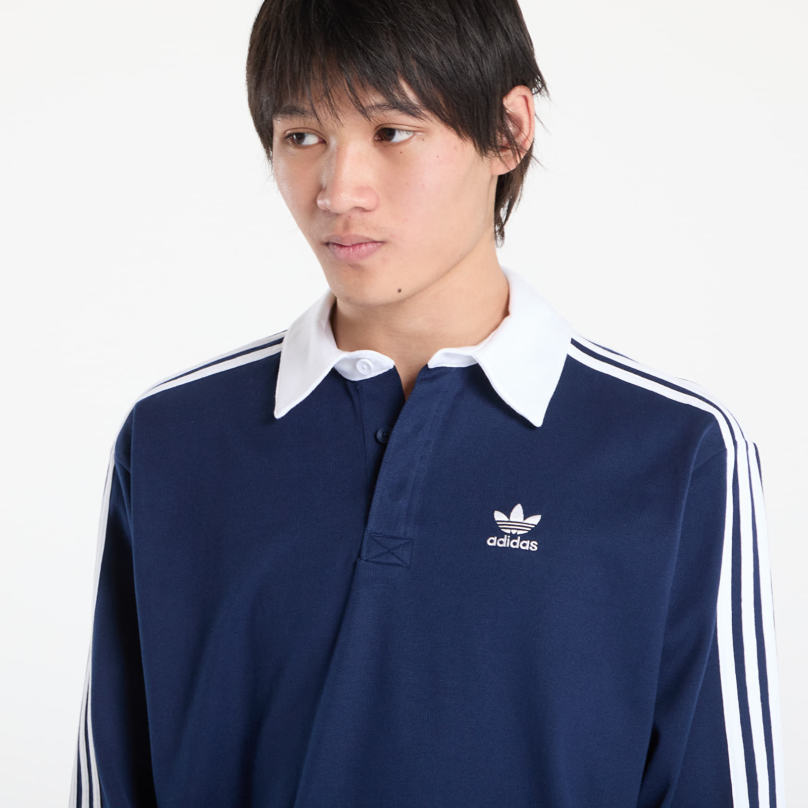 Meeste T-särgid adidas Adicolor Rugby Polo Shirt Night Indigo/ White