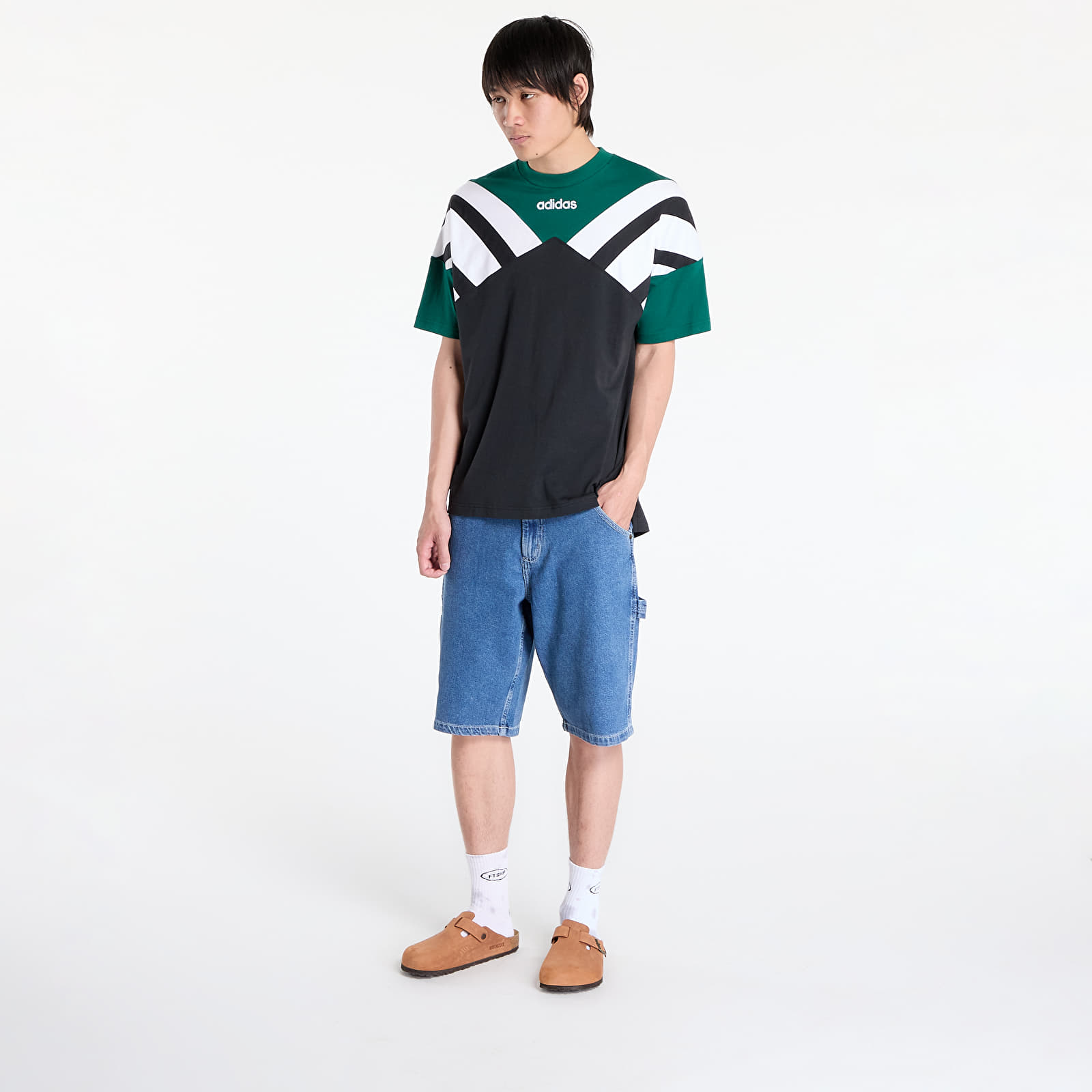 Meeste T-särgid adidas Archive Cutline T-Shirt Black/ Collegiate Green