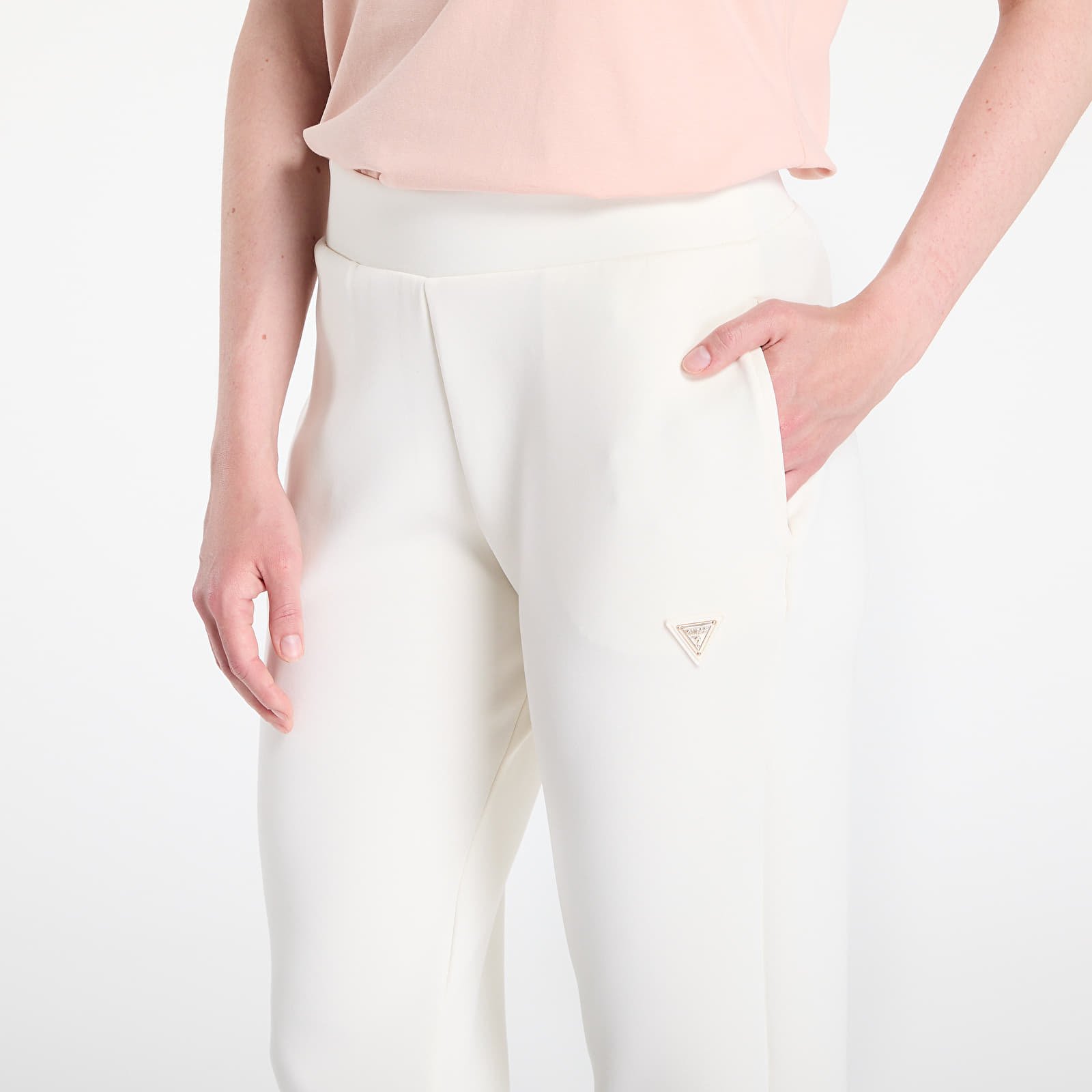 Hlače GUESS Olympe Long Pants Cream