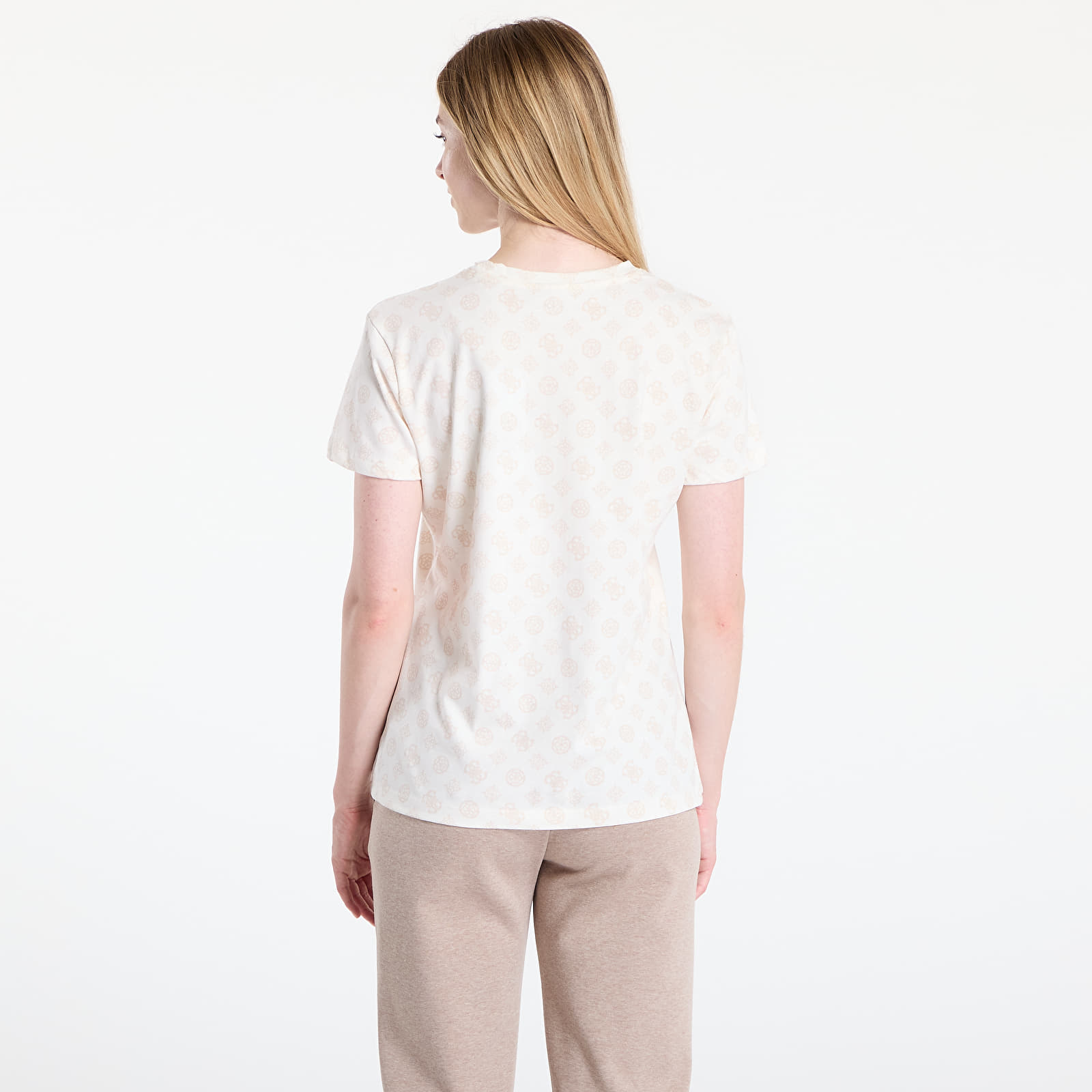majice kratkih rukava GUESS Gloria Peony Ss T-Shirt Beige