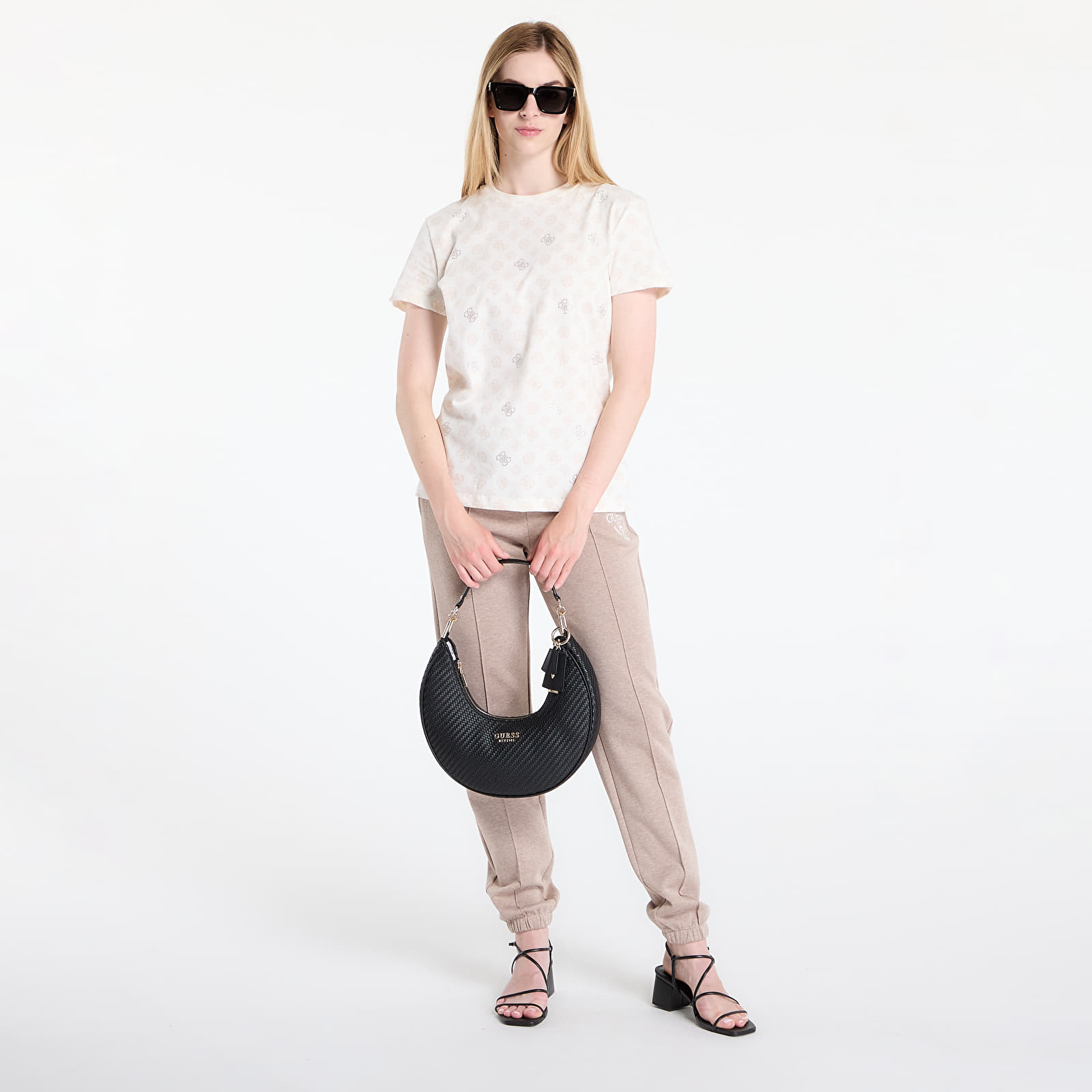 majice kratkih rukava GUESS Gloria Peony Ss T-Shirt Beige