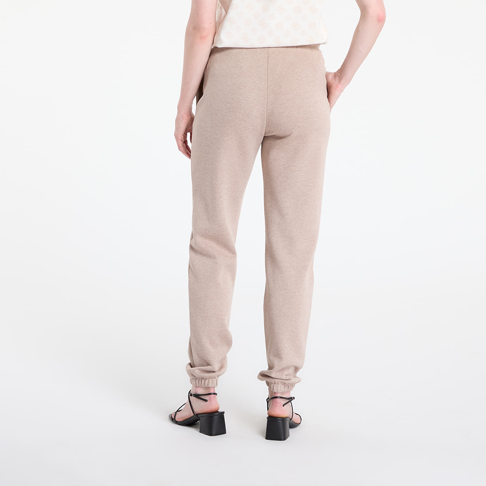 Hlače GUESS Roberta Cuff Long Pants Beige