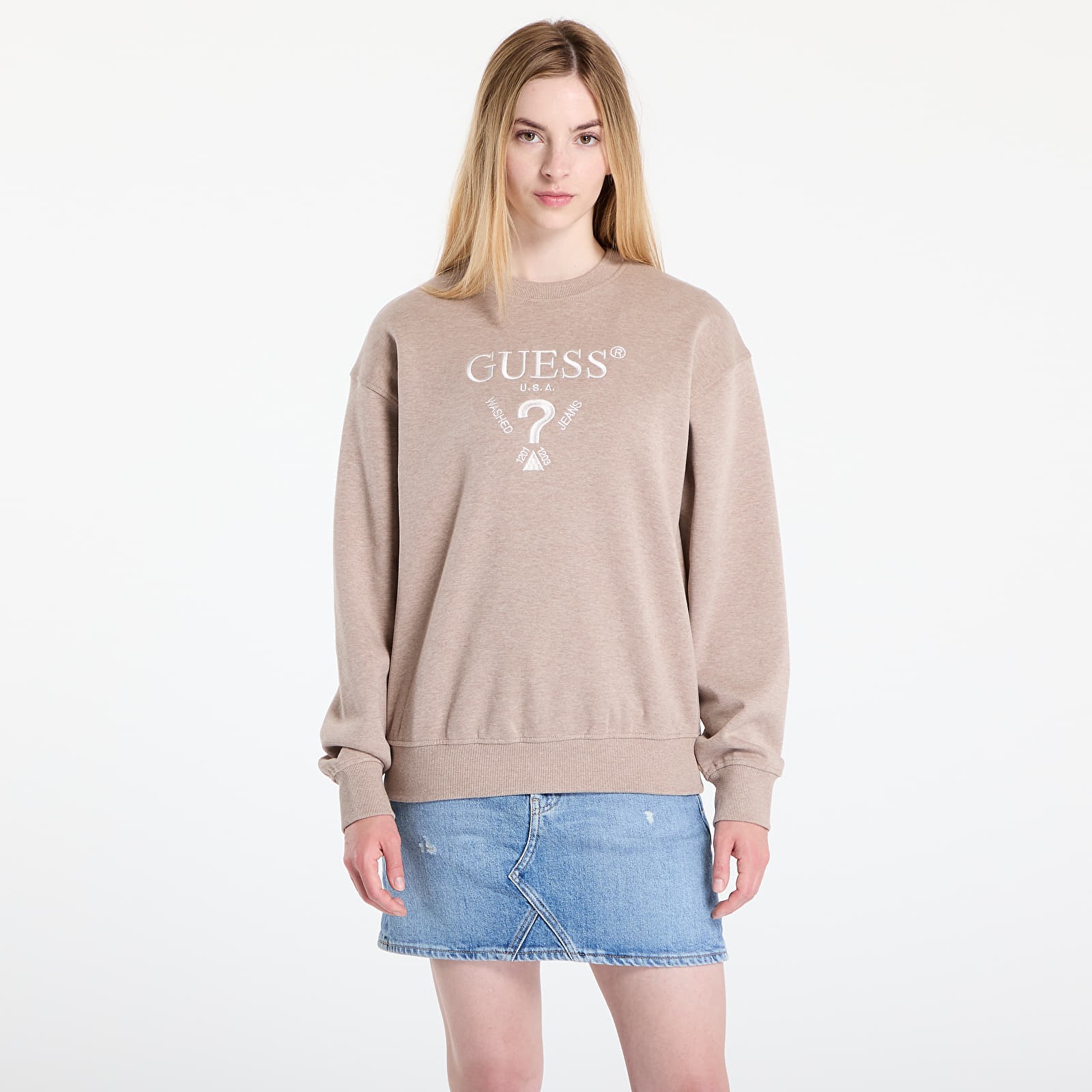 Dukserice GUESS Roberta Cn Sweatshirt Beige