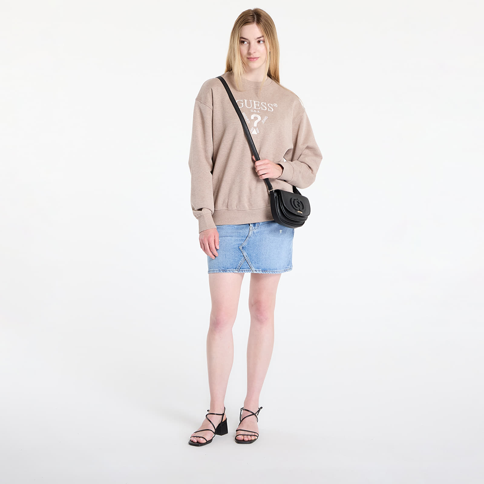 Dukserice GUESS Roberta Cn Sweatshirt Beige
