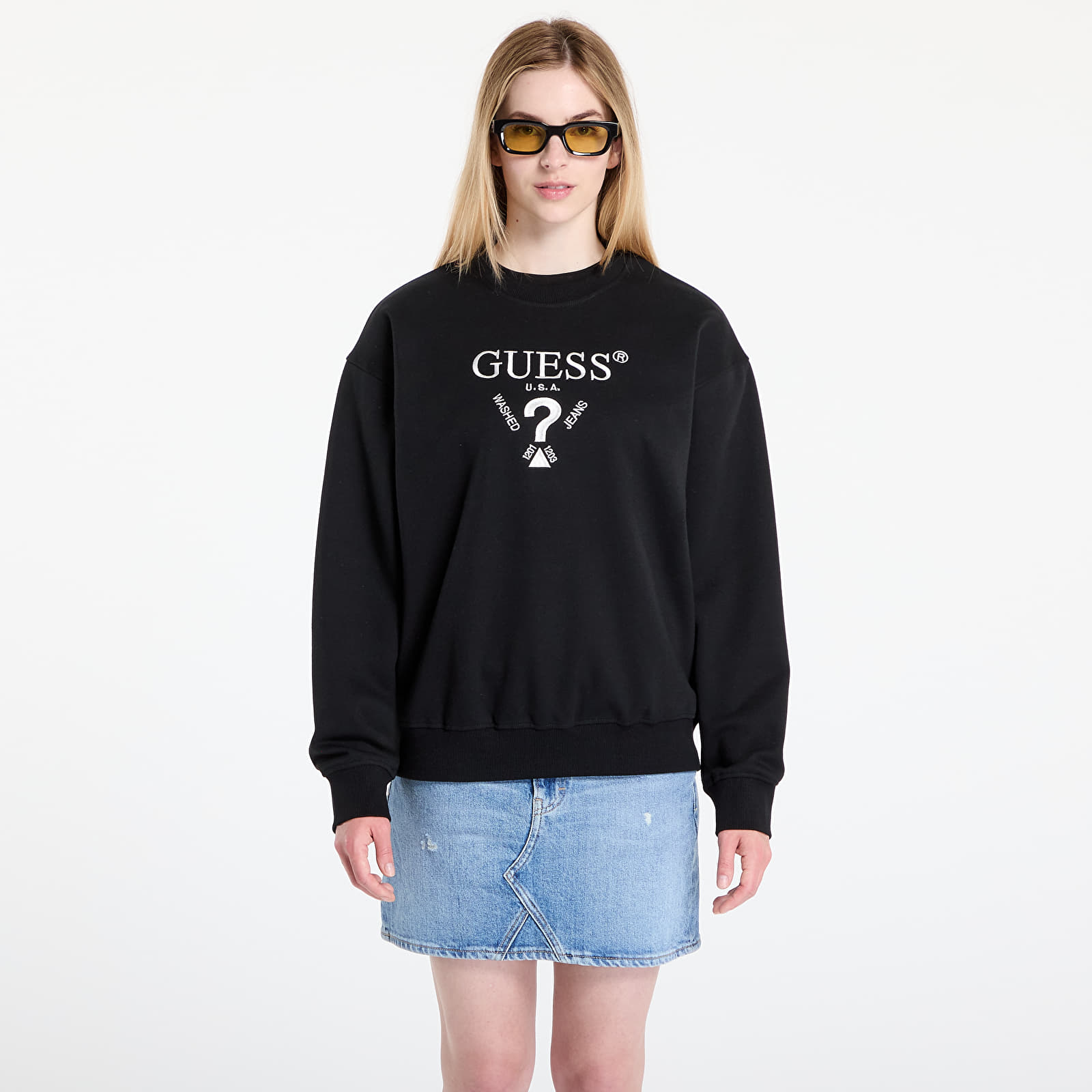 Dukserice GUESS Roberta Cn Sweatshirt Black