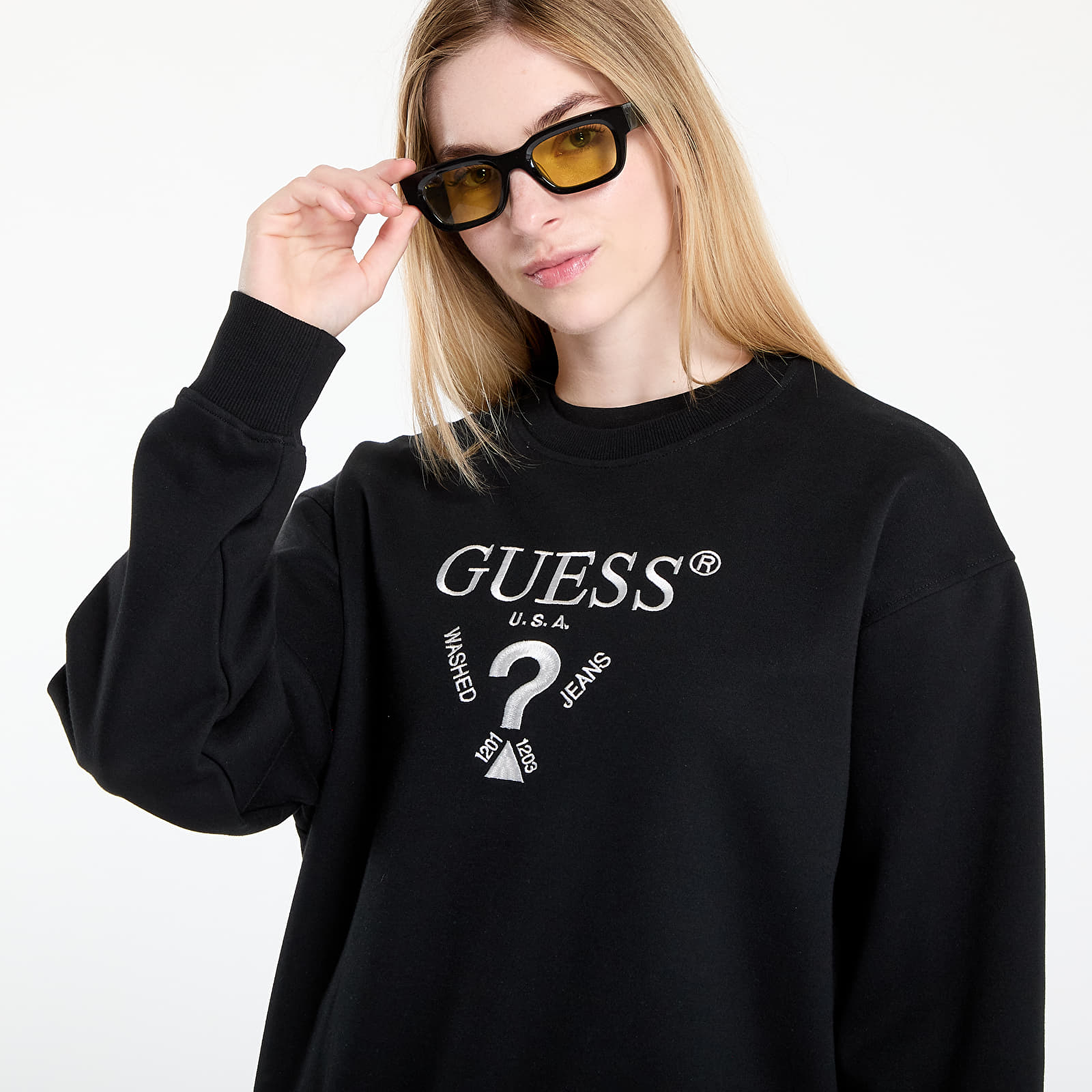Dukserice GUESS Roberta Cn Sweatshirt Black