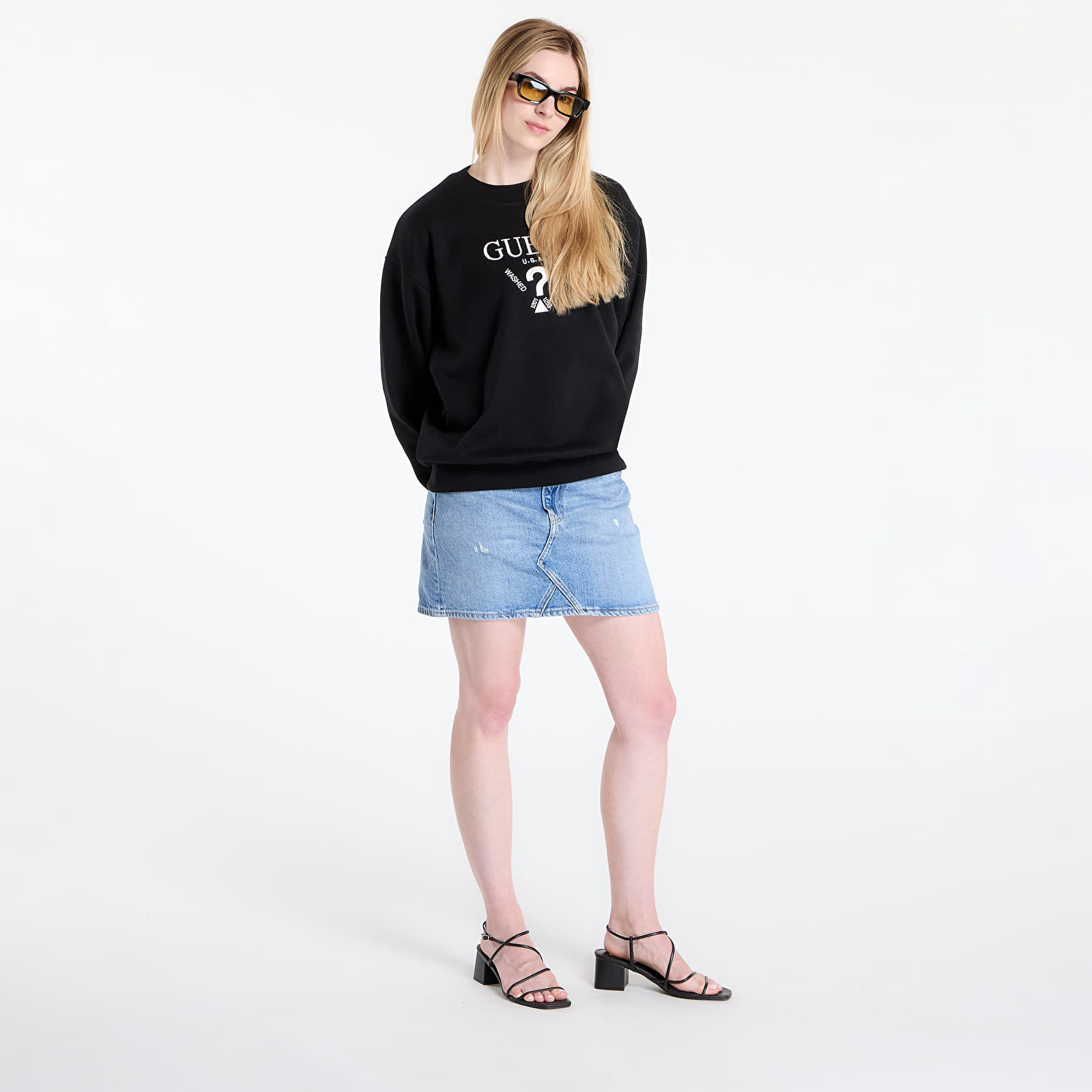 Dukserice GUESS Roberta Cn Sweatshirt Black