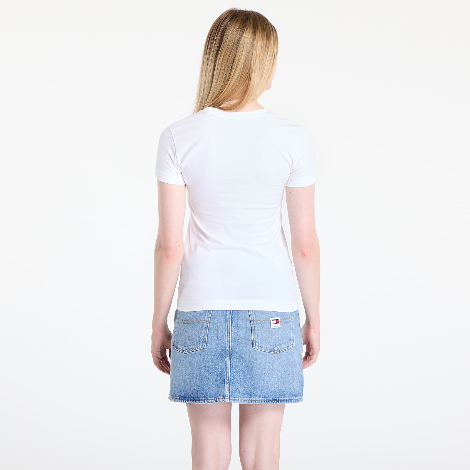 Ženske majice GUESS Ss Cn Mini Triangle White