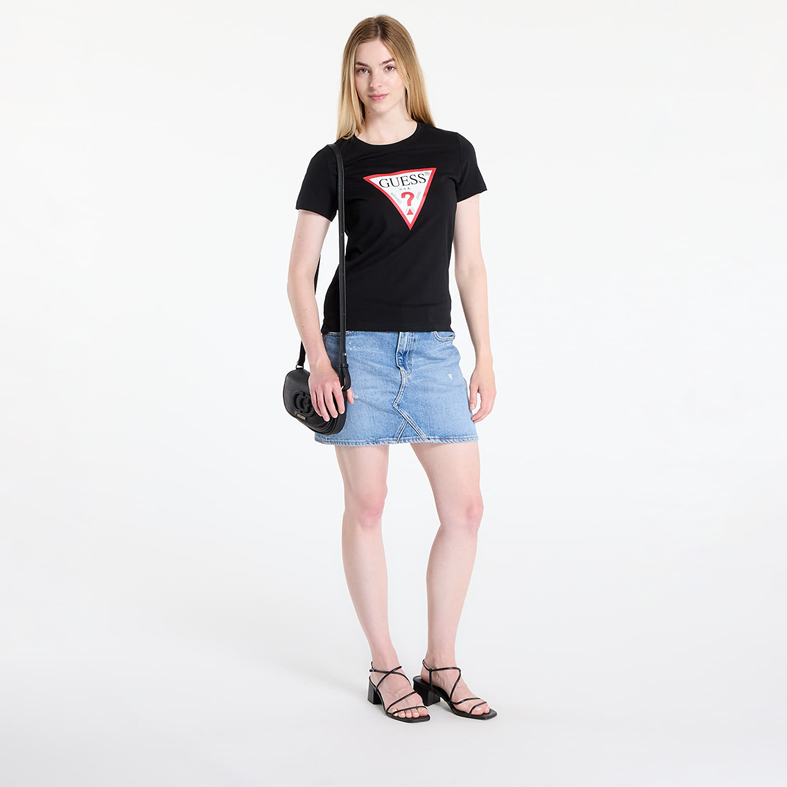 majice kratkih rukava GUESS Ss Cn Original Tee Black