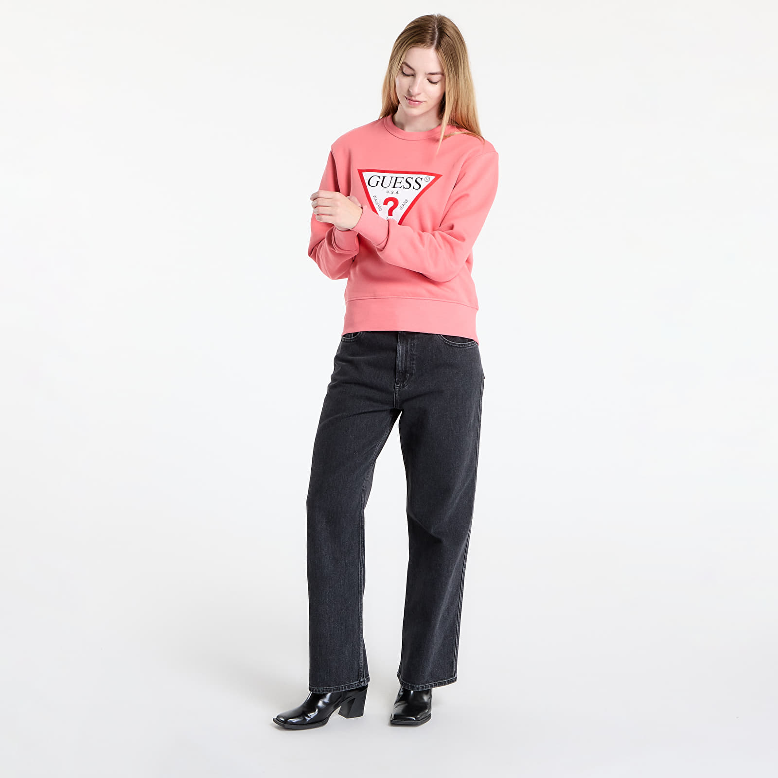 Dukserice GUESS Cn Original Fleece Pink