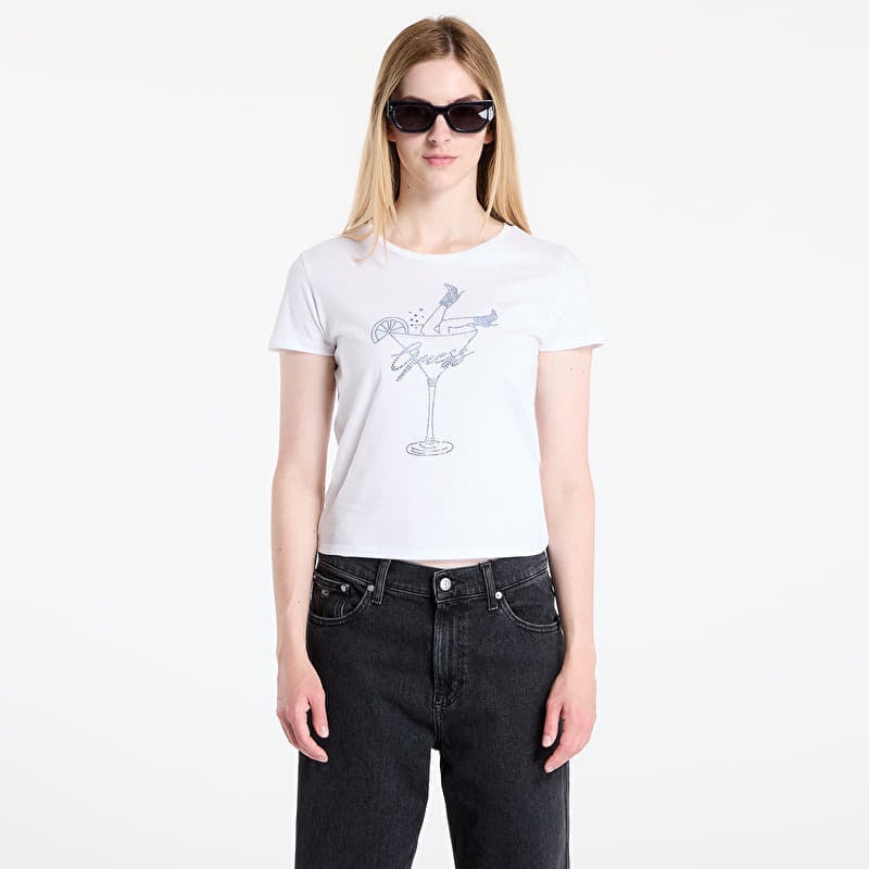 T-paita GUESS Ss Tini Boots Bling Baby Tee White