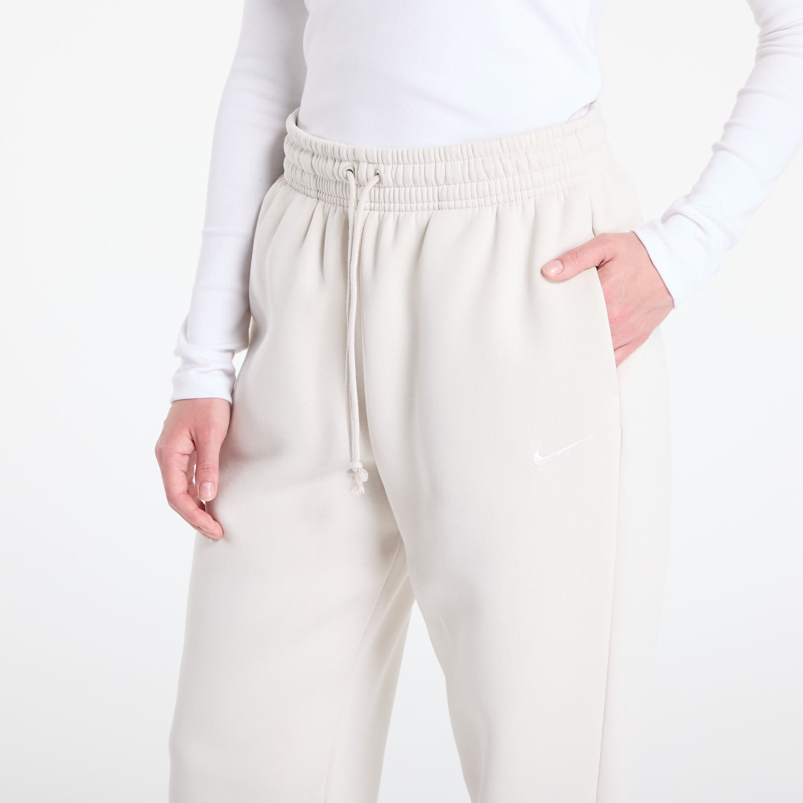 Ženske trenirke Nike Sportswear Phoenix Fleece Women's High-Waisted Oversized Sweatpants Lt Orewood Brn/ Sail