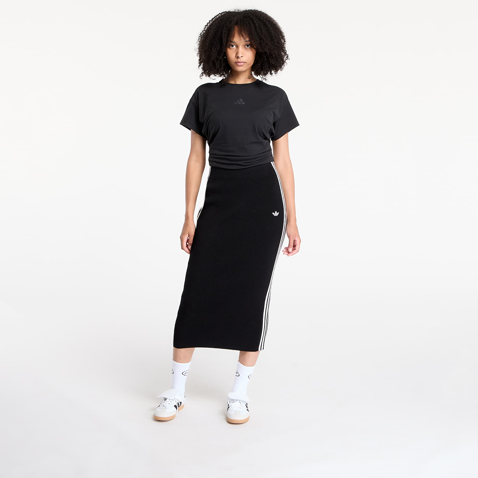 Ženske suknje adidas Knit 3S Skirt Black