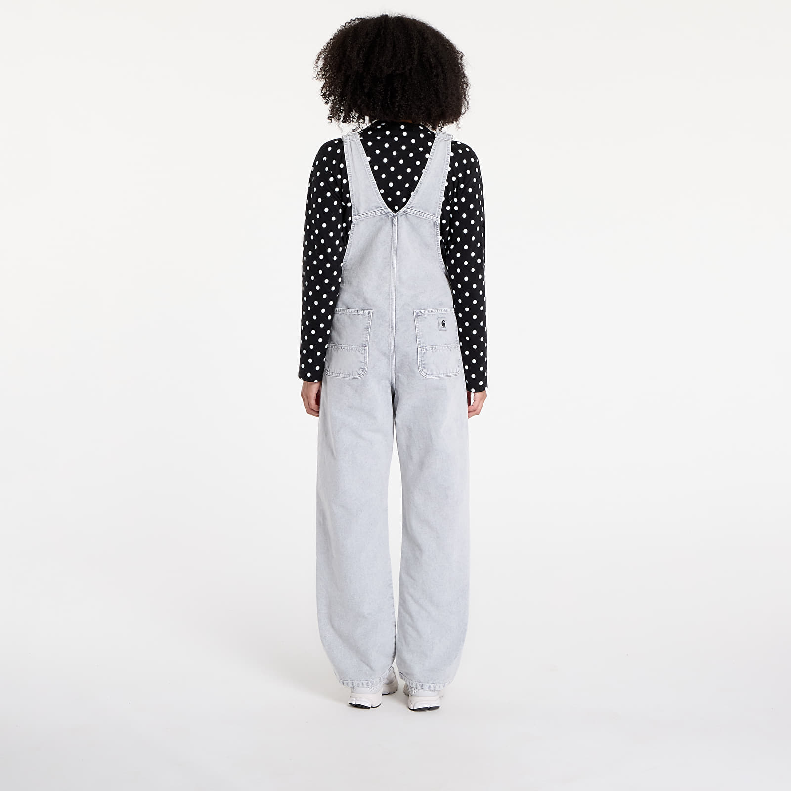 Naiste teksad Carhartt WIP W' Bib Overall Straight Black Chalk Wash