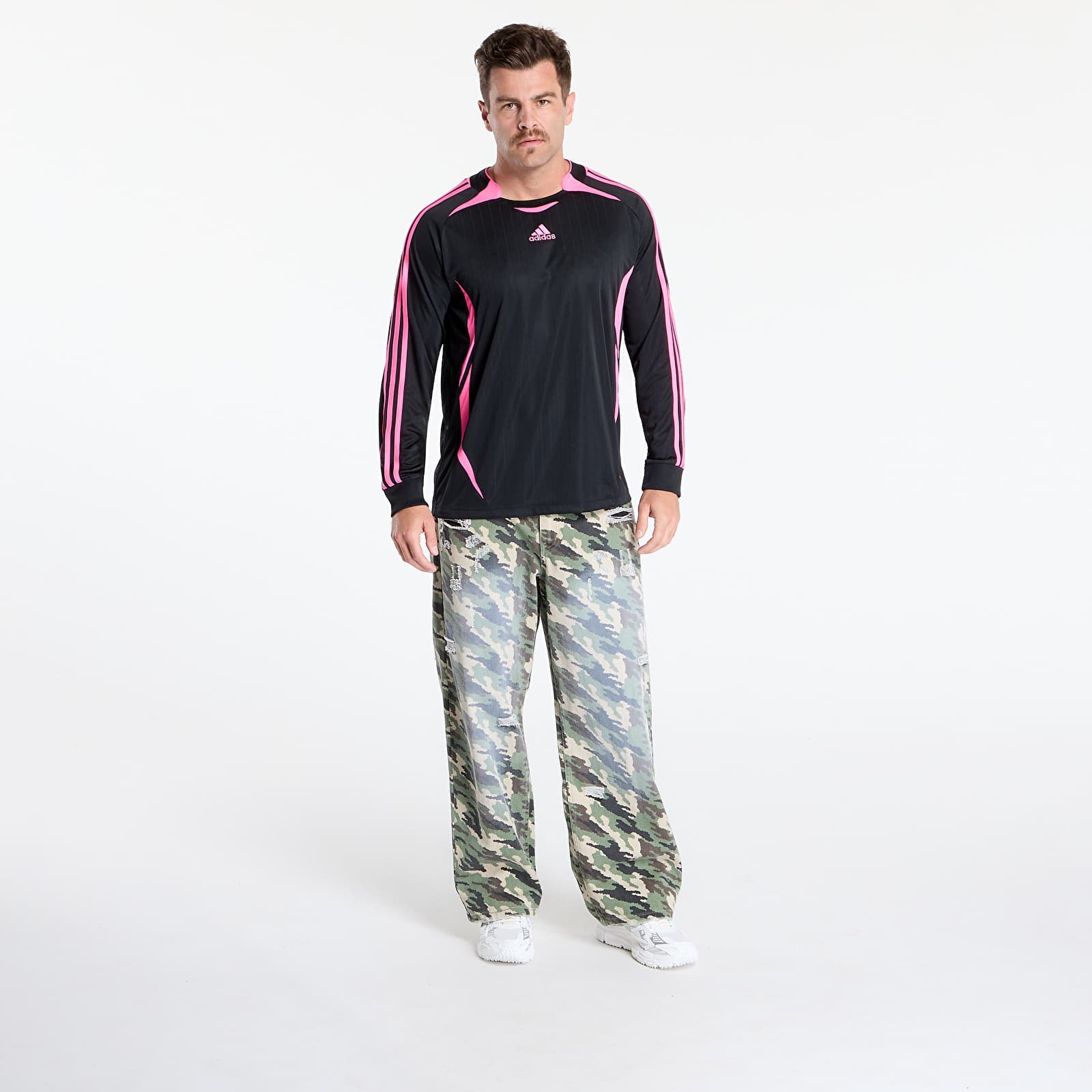 Muški dresovi adidas Teamgeist Longlseeve Jersey Black/ Lucid Pink