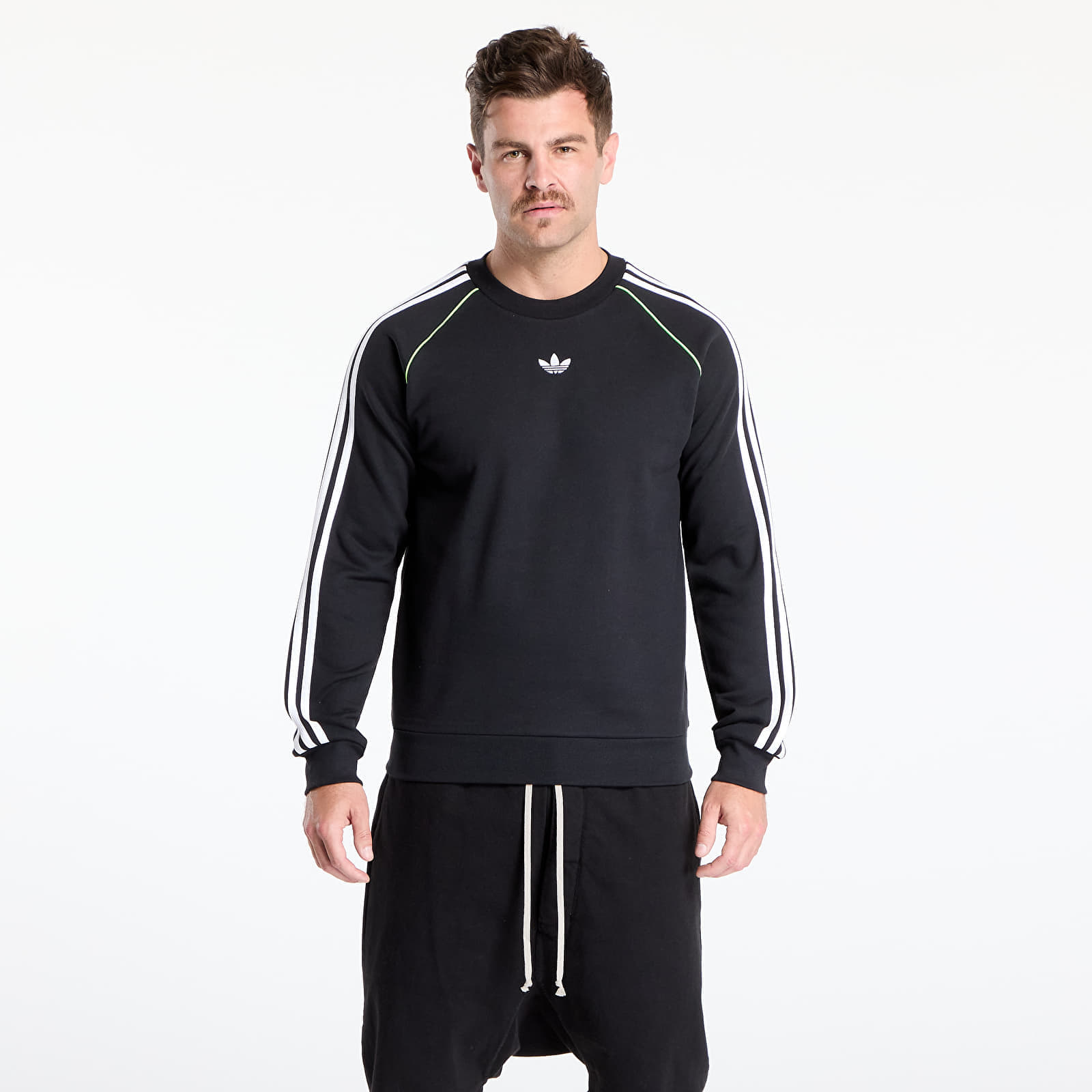 Sweatshirt adidas Piping Crewneck Black/ White XXL