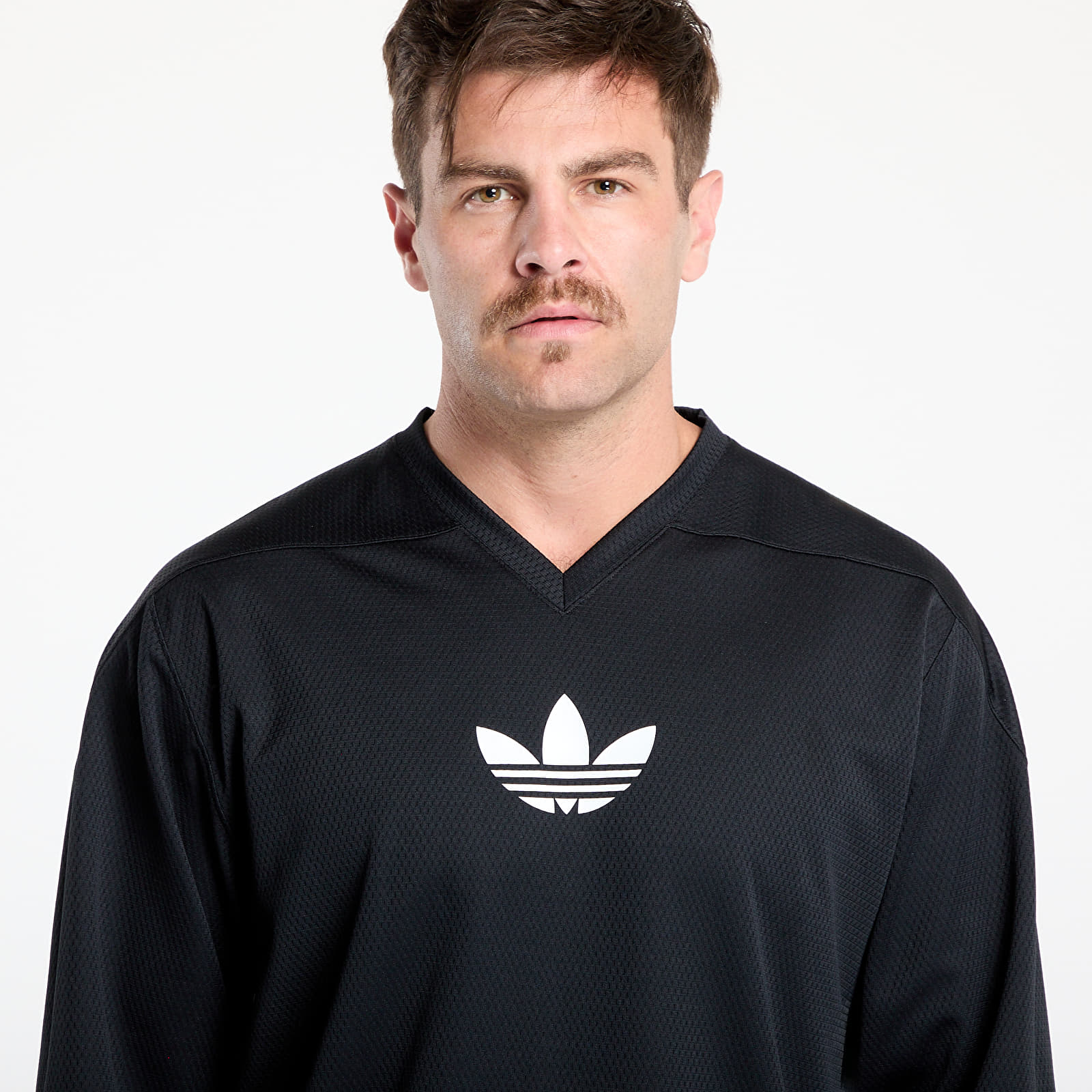 Muške majice adidas Originals Adicolor Mesh Long Sleeve Black/ White