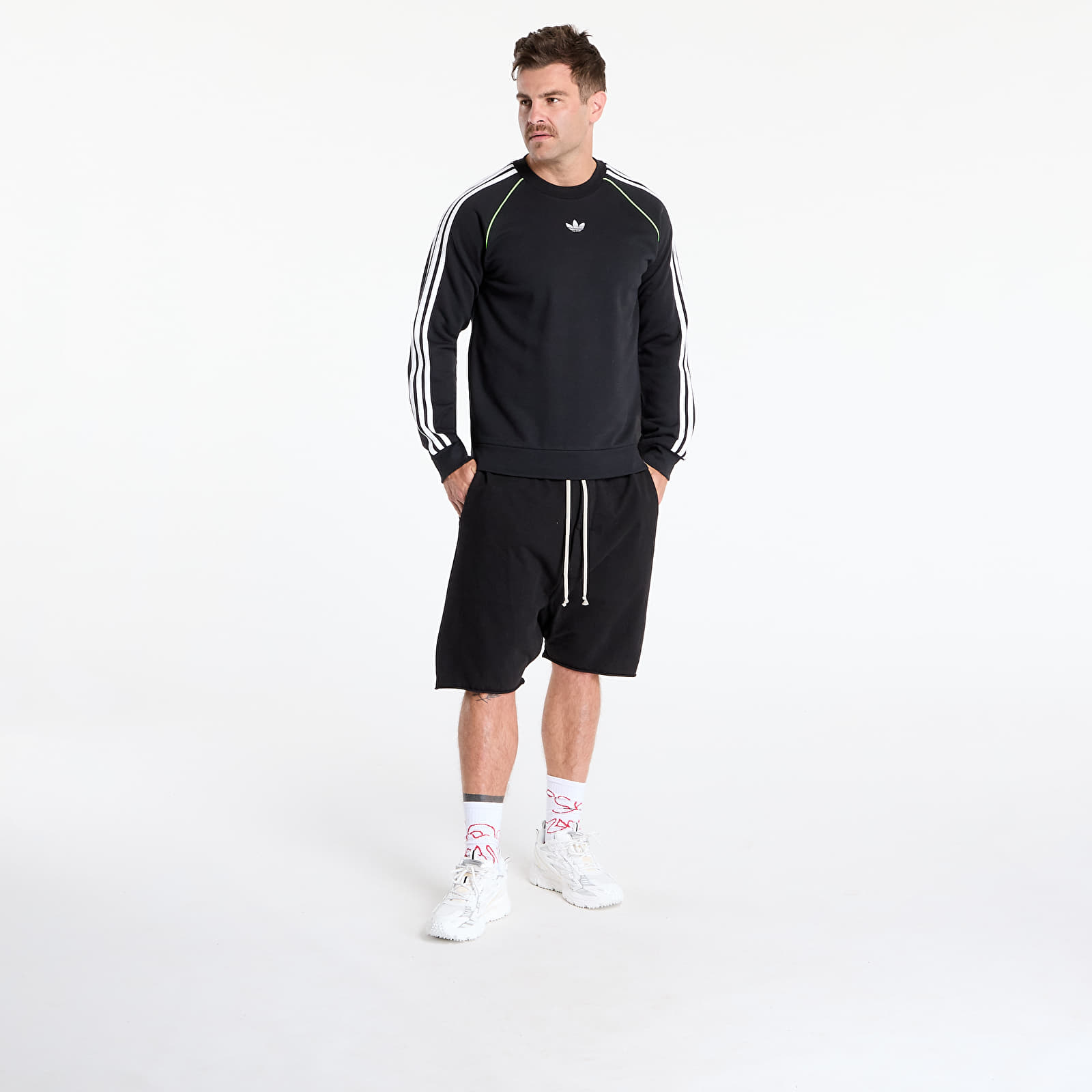 Muške majice adidas Piping Crewneck Black/ White