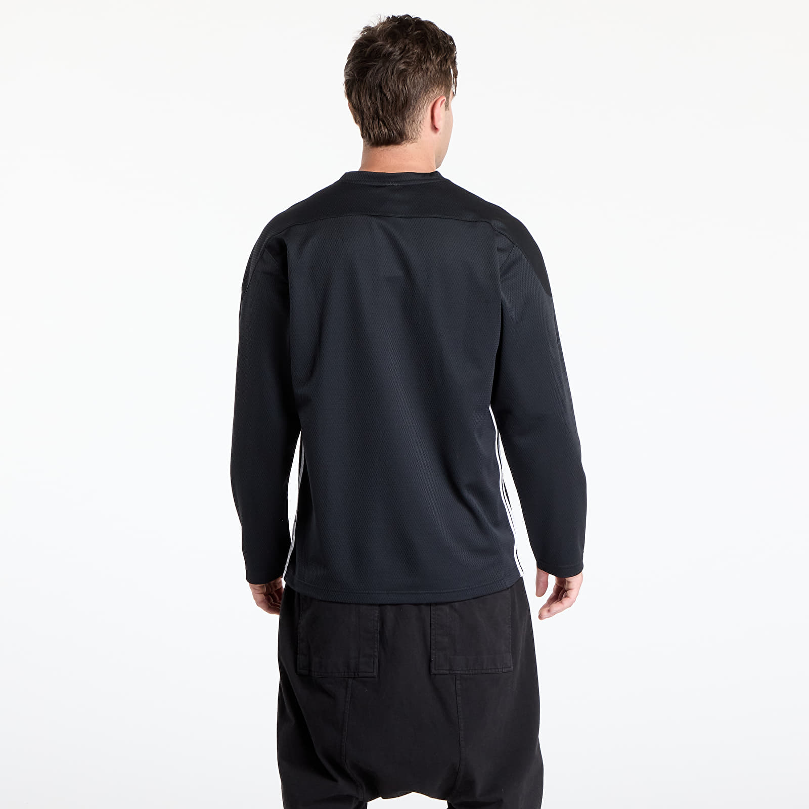Muške majice adidas Originals Adicolor Mesh Long Sleeve Black/ White