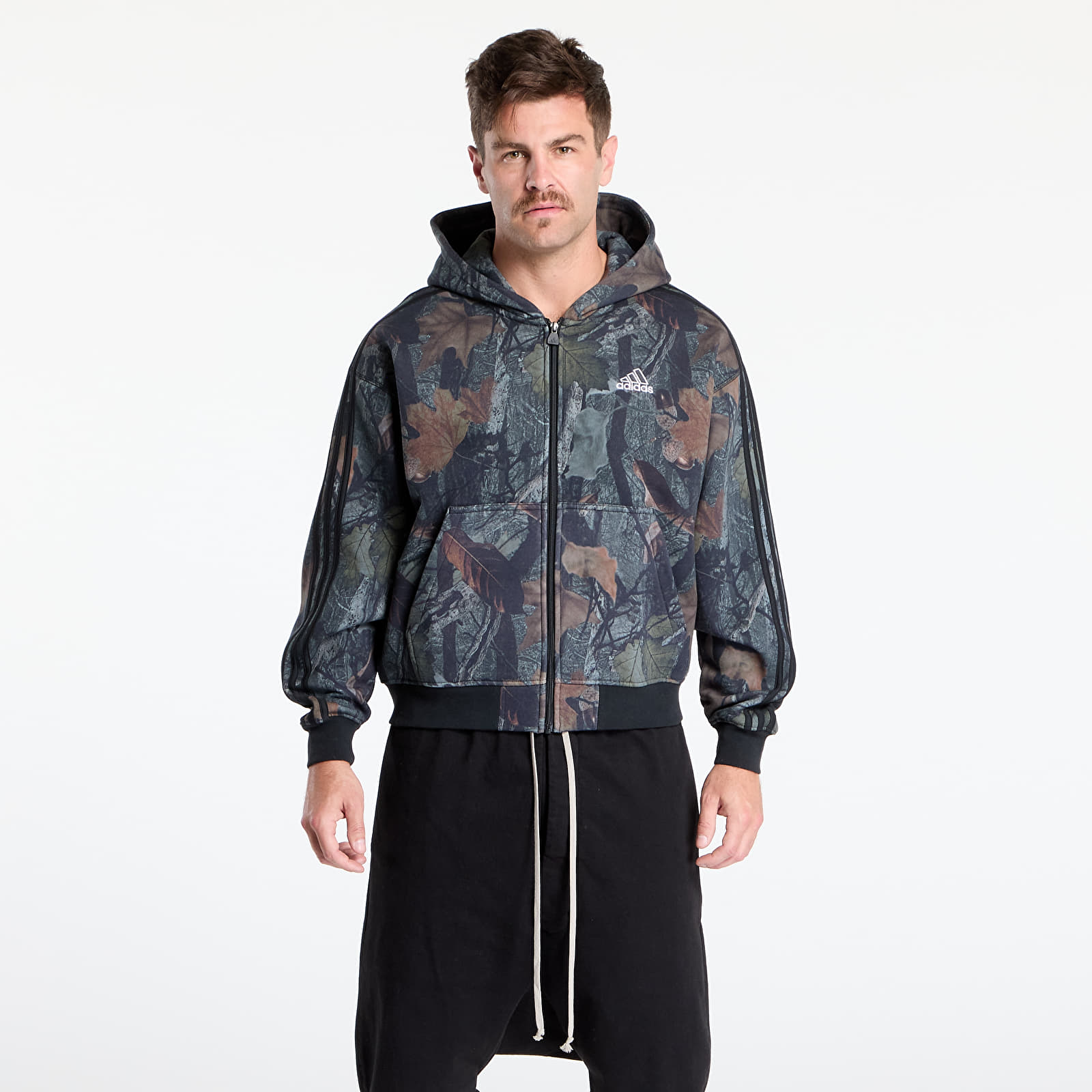 Muške majice adidas Camo Hooded Full-Zip Black