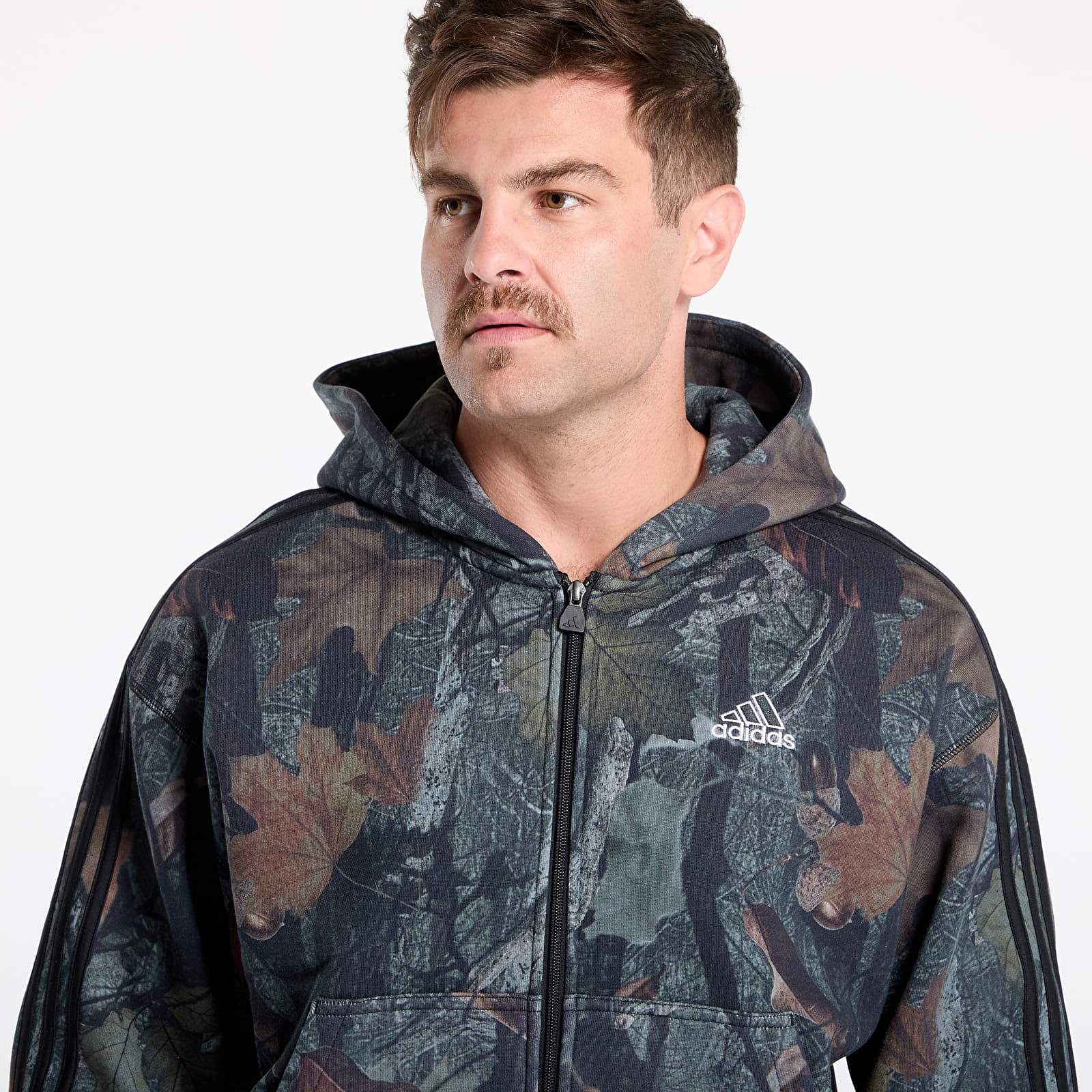 Muške majice adidas Camo Hooded Full-Zip Black