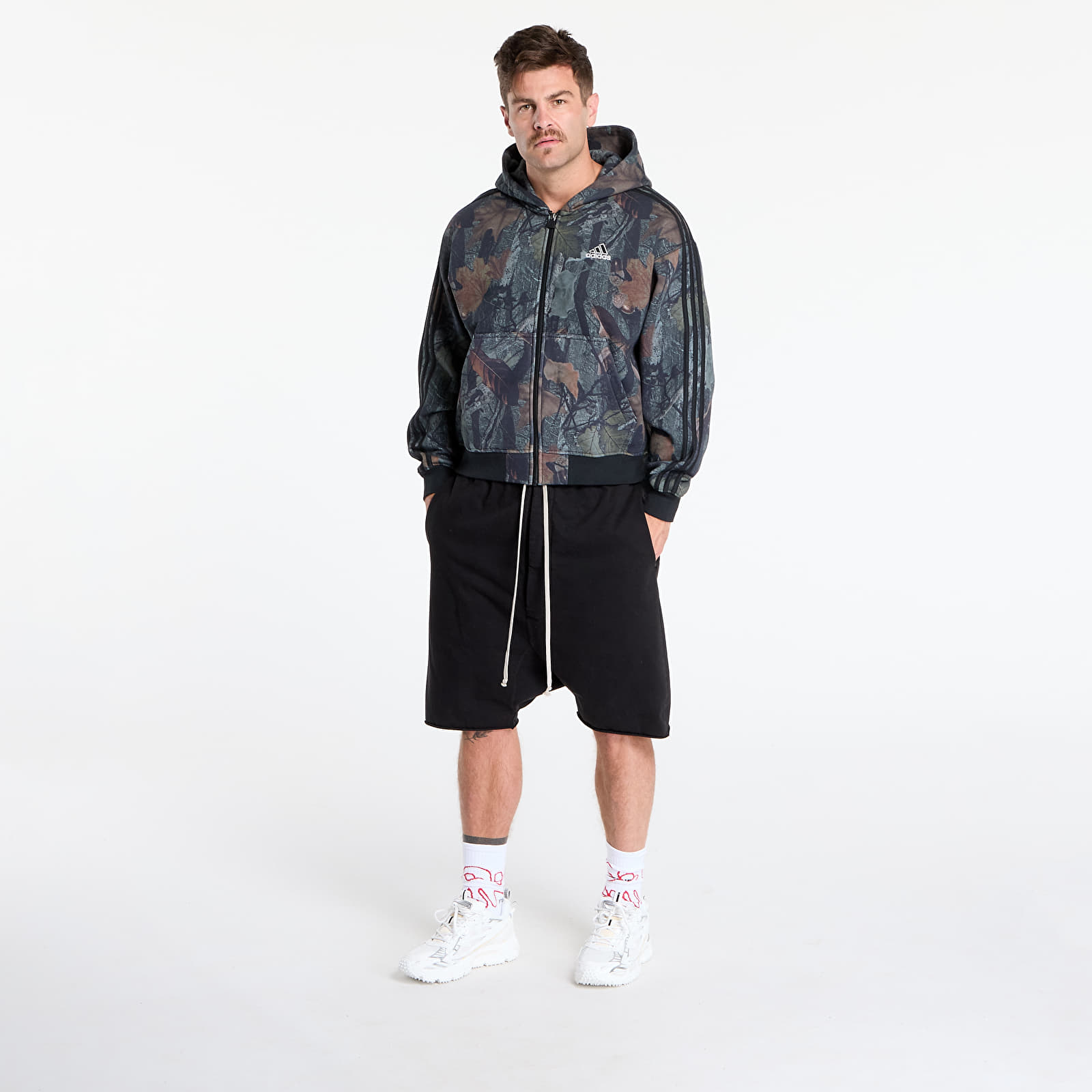 Muške majice adidas Camo Hooded Full-Zip Black