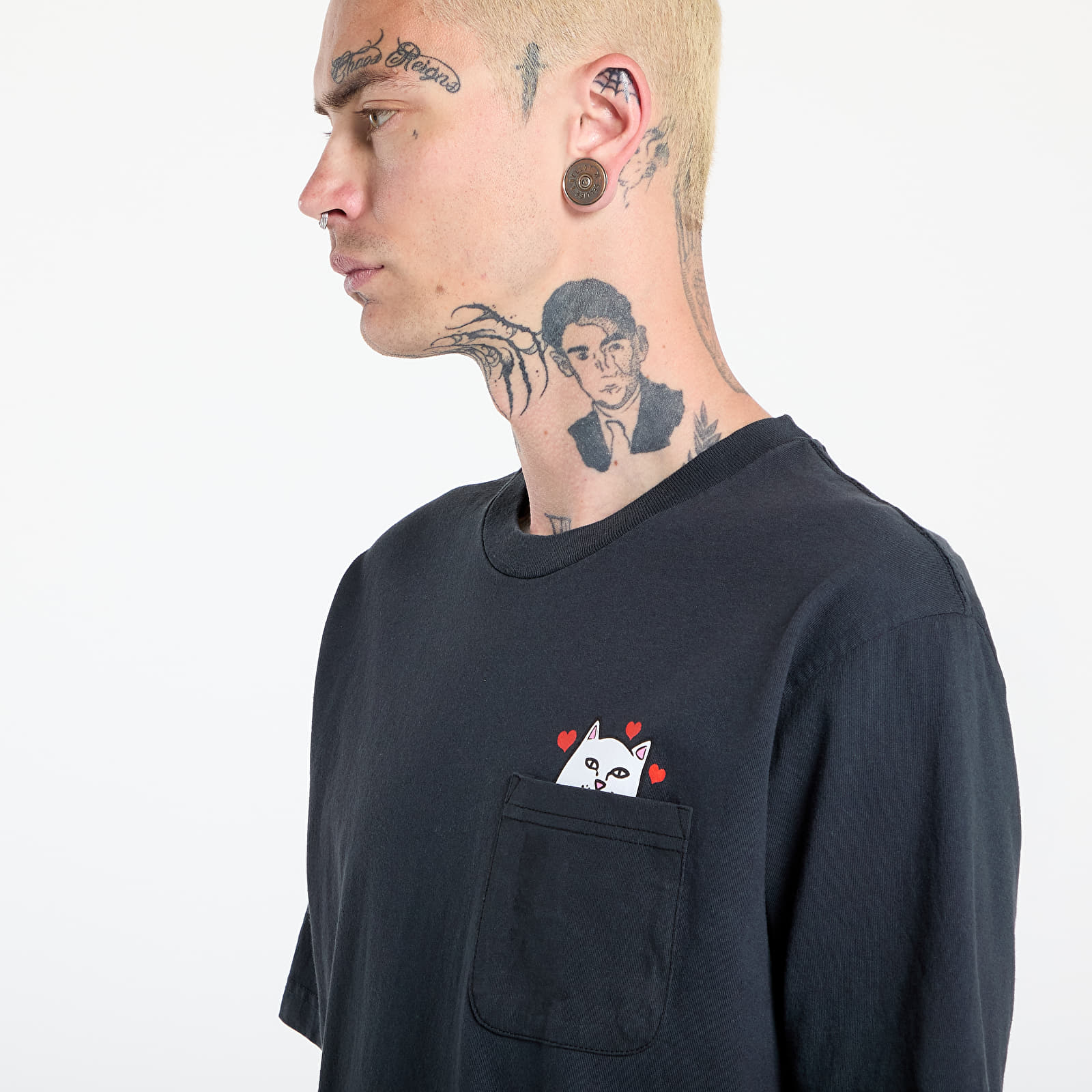 Muške majice RIPNDIP Nermal Loves Pocket Tee  Charcoal Heather