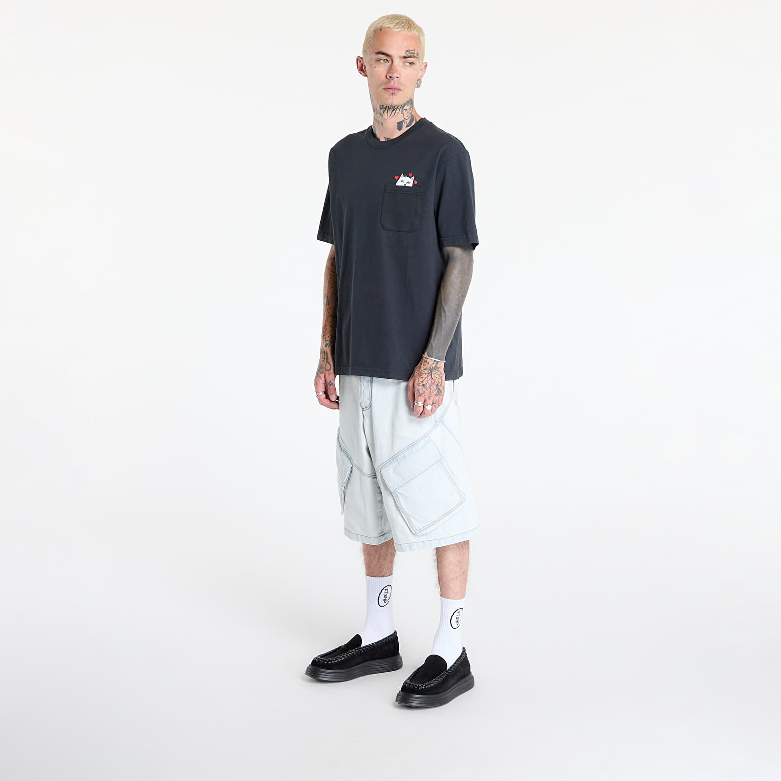 Muške majice RIPNDIP Nermal Loves Pocket Tee  Charcoal Heather