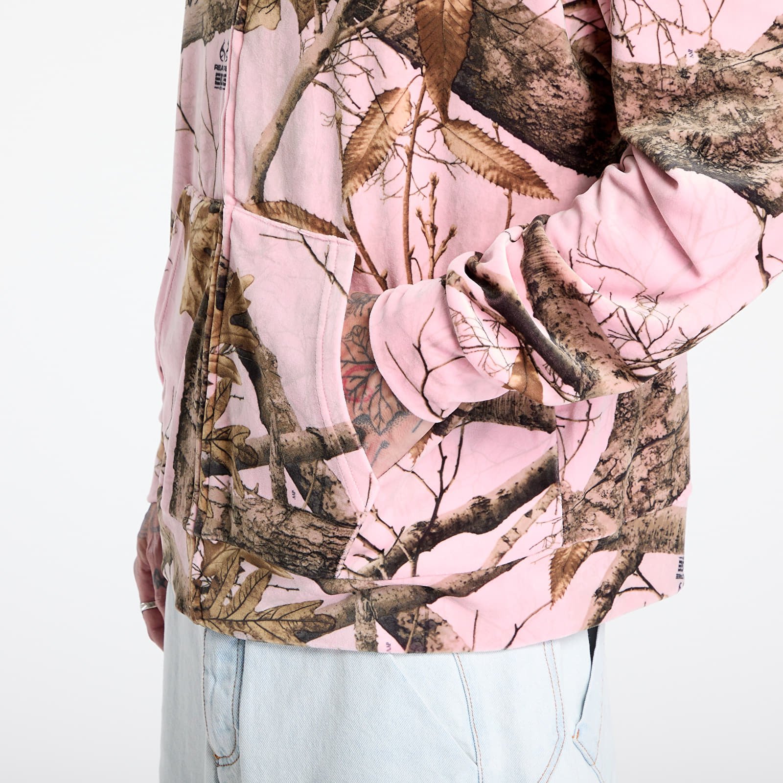 Herren-Sweatshirts PLEASURES Realtree Velour Hoodie Pink Edge